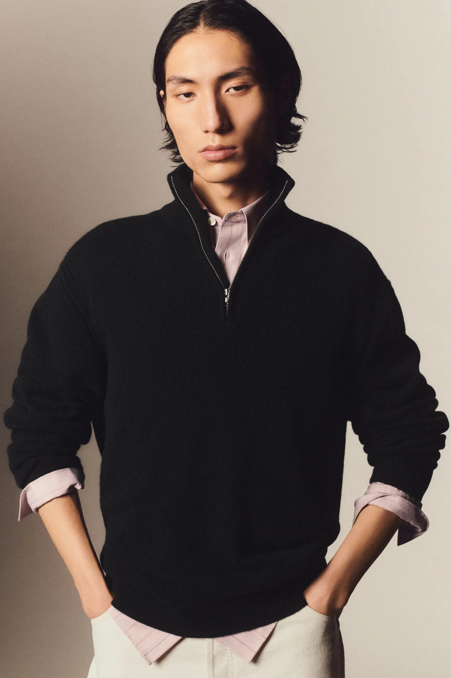 Discount COS SWETER Z CZYSTEGO KASZMIRU Z SUWAKIEM