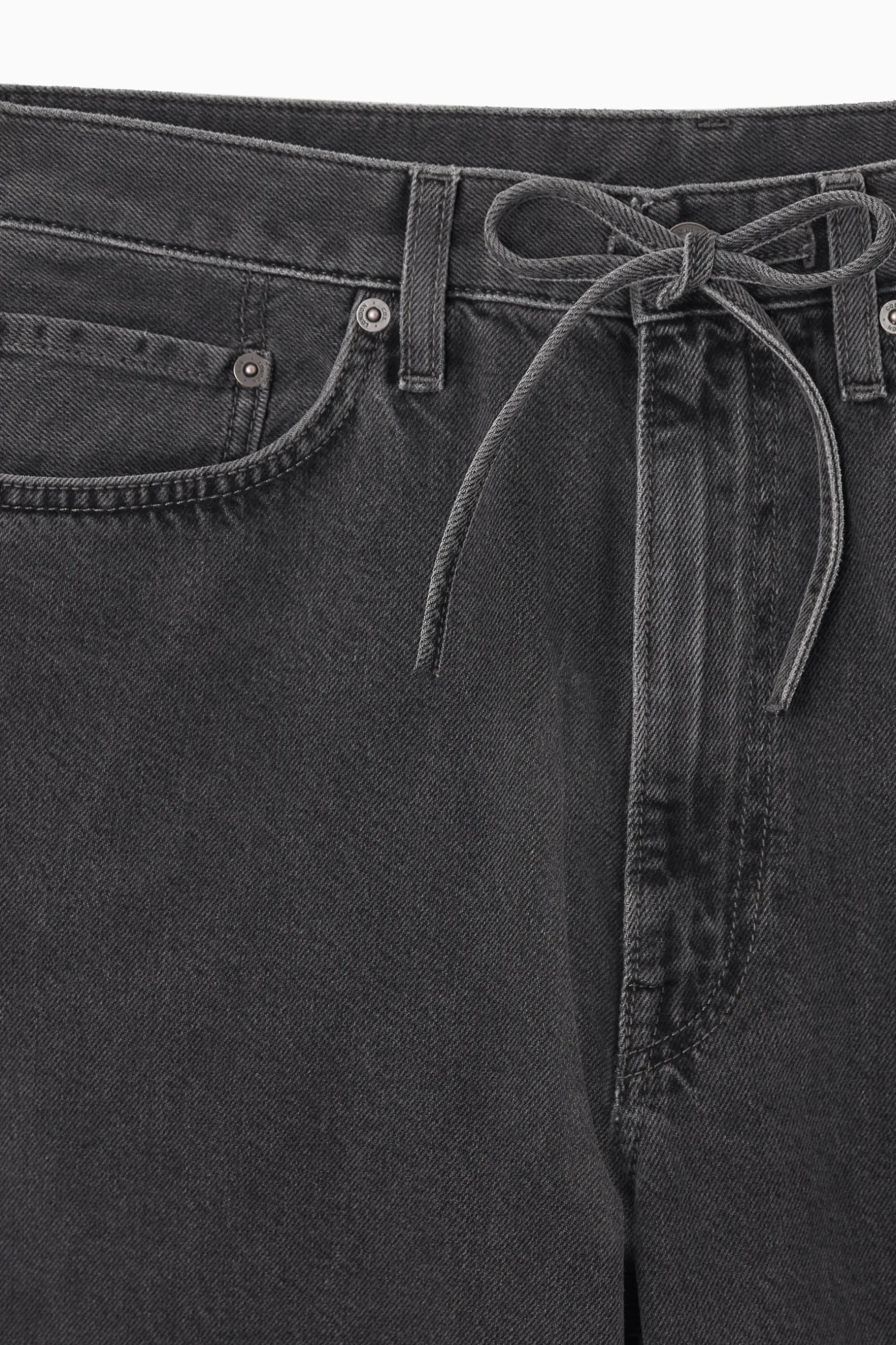 Fashion COS SZEROKIE SPODNIE JEANSOWE Z TROCZKIEM