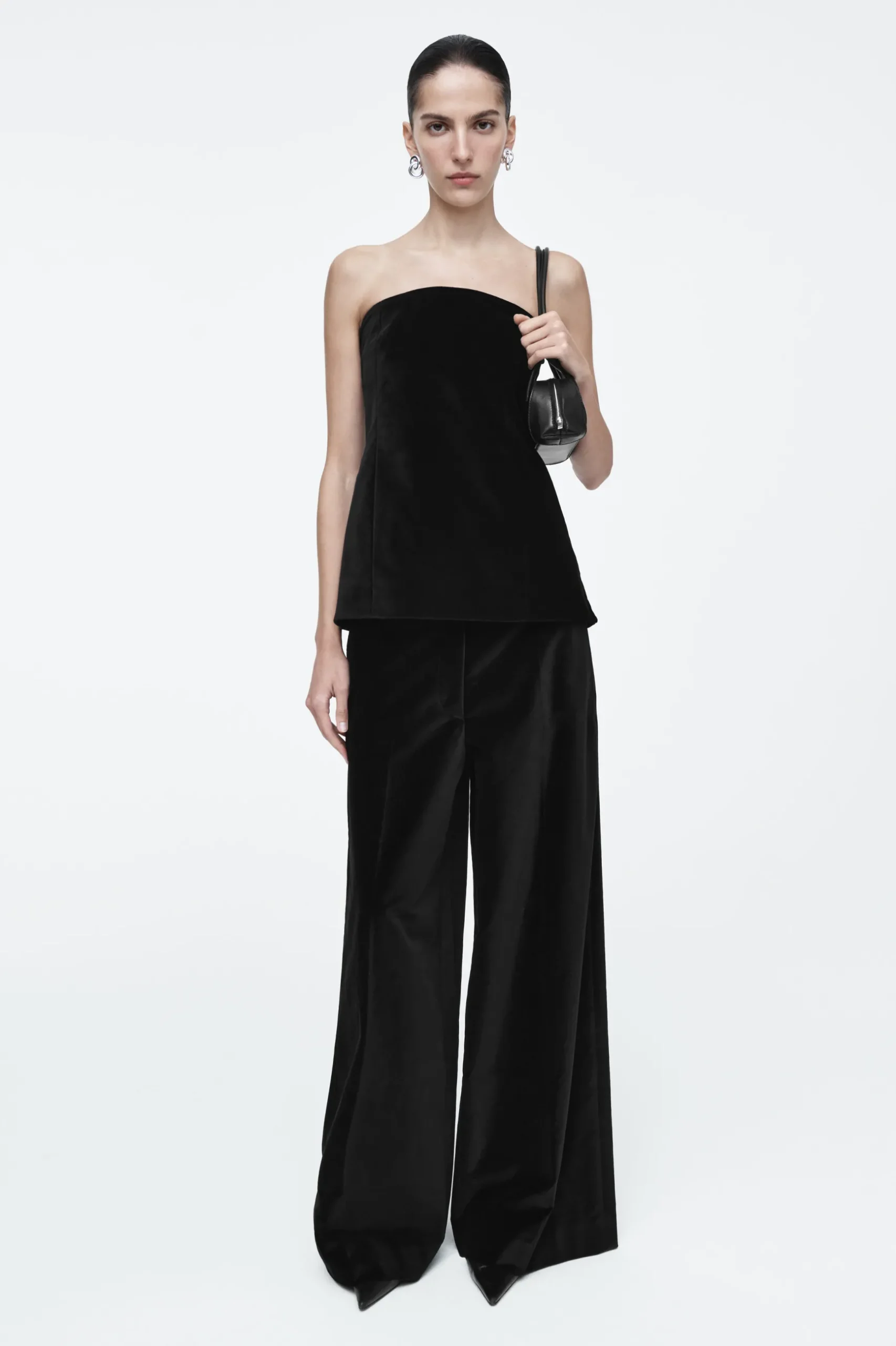 Fashion COS SZEROKIE SPODNIE Z AKSAMITU – RELAXED FIT