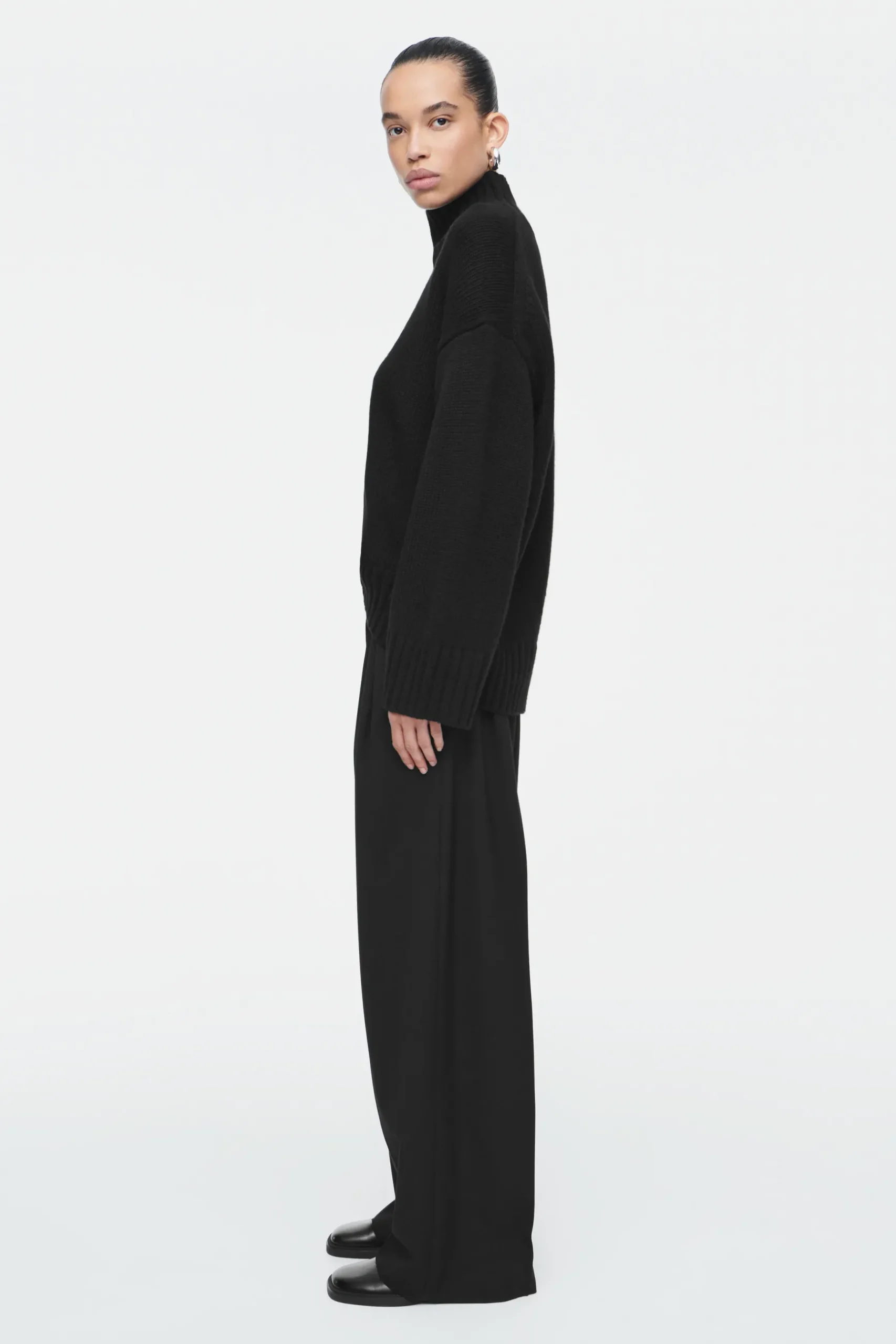 Best COS SZEROKIE SPODNIE Z DIAGONALU – RELAXED FIT