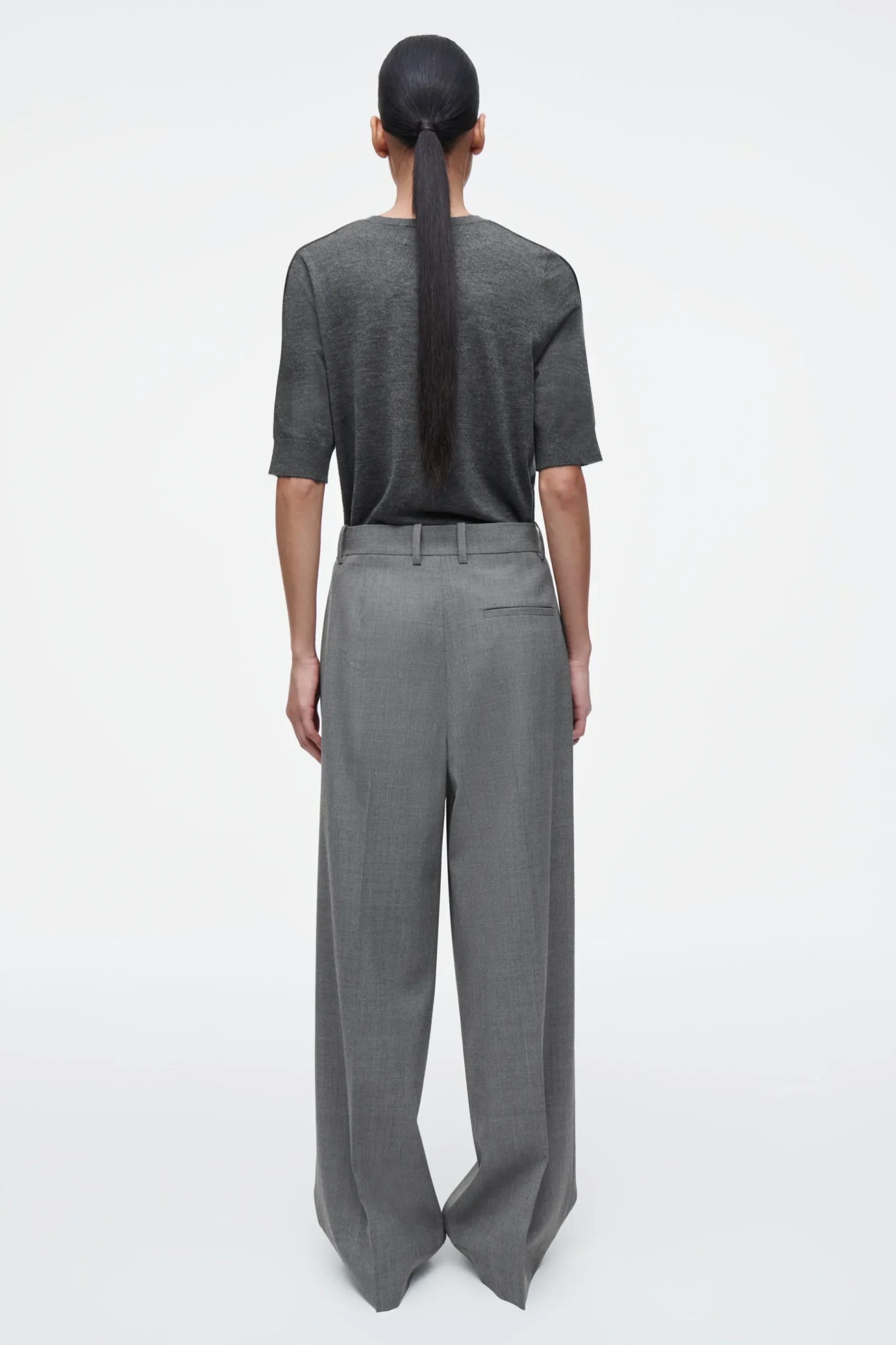 Hot COS SZEROKIE SPODNIE Z DIAGONALU – RELAXED FIT
