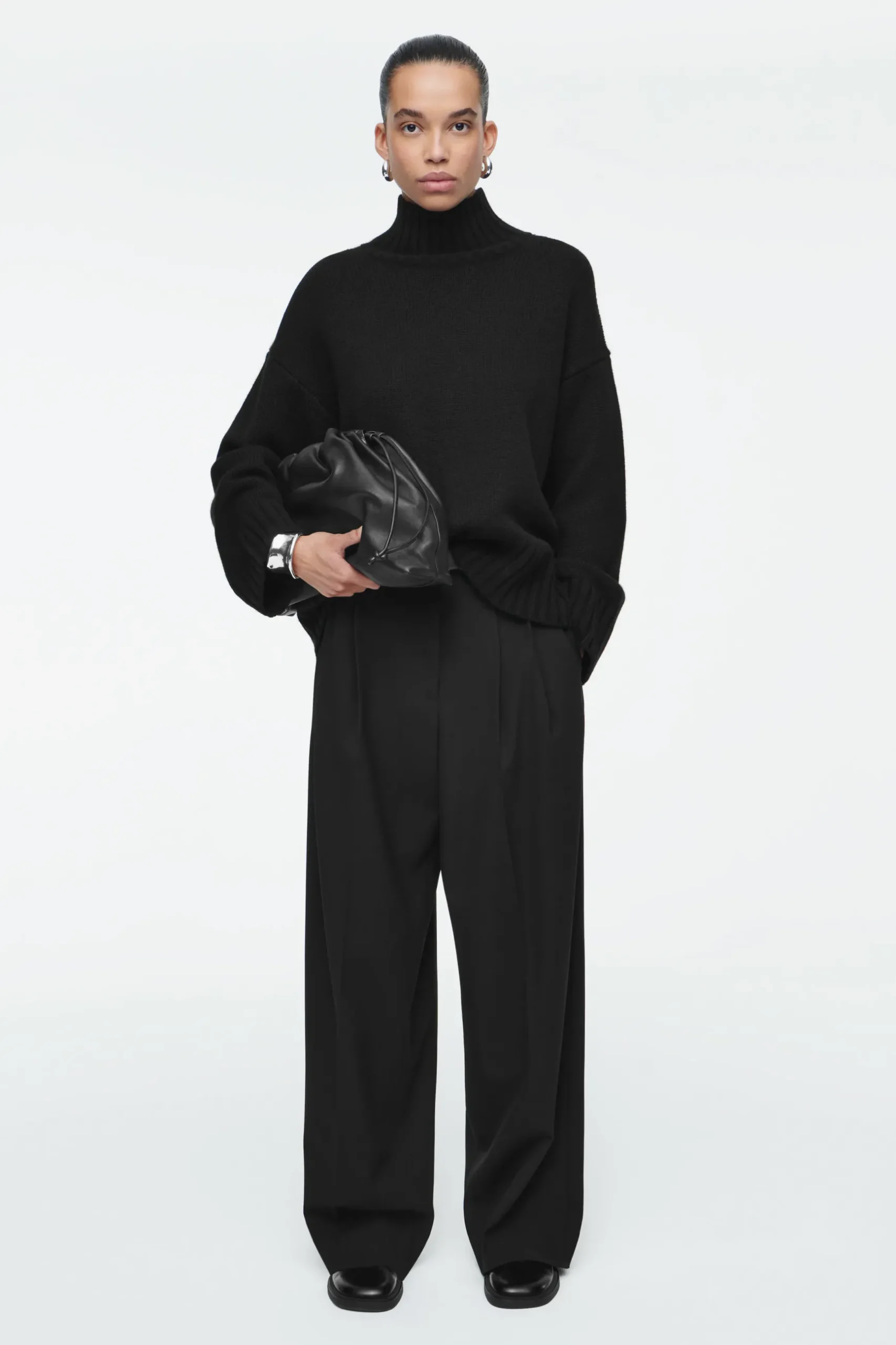 Best COS SZEROKIE SPODNIE Z DIAGONALU – RELAXED FIT