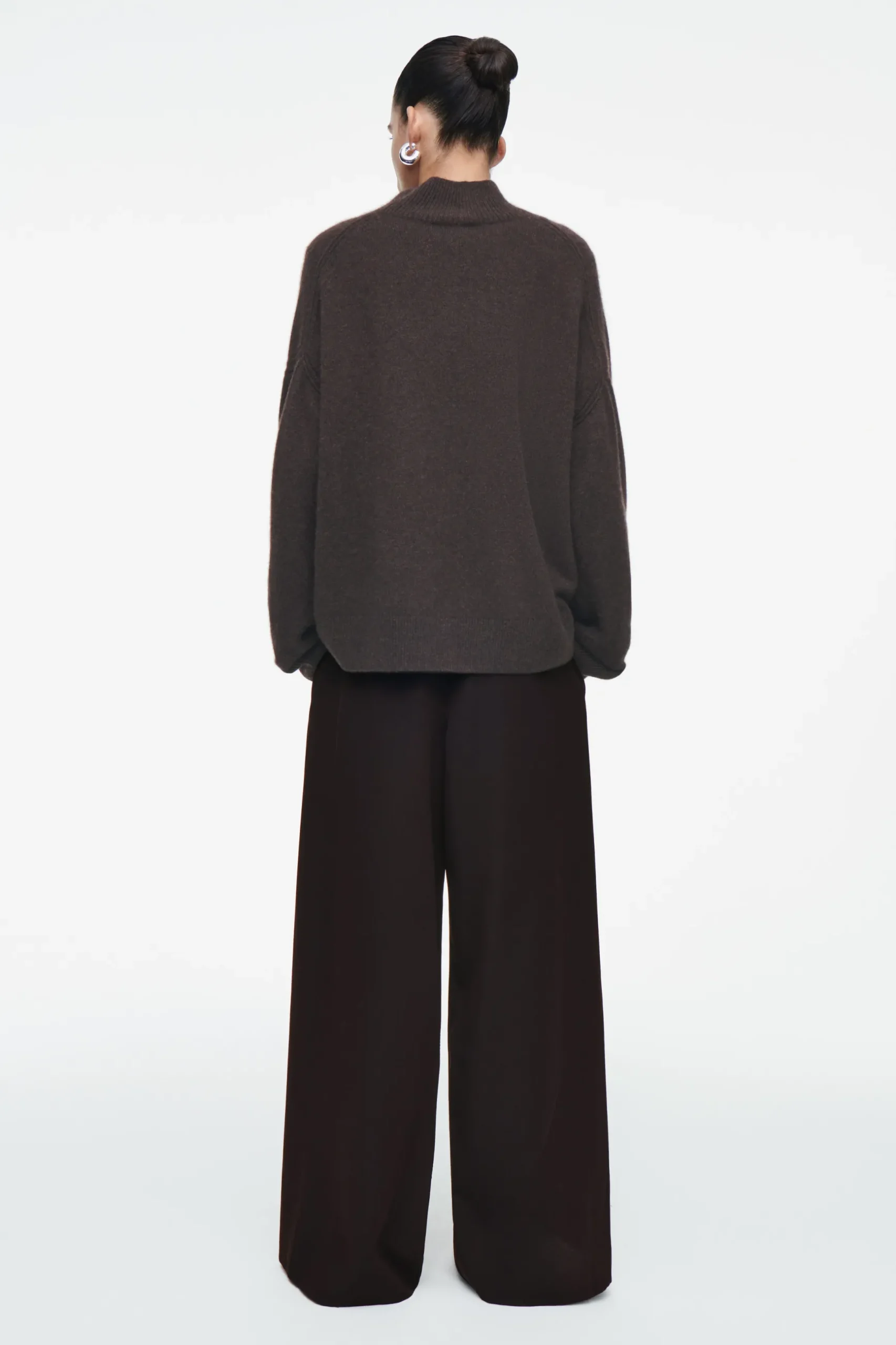 Sale COS SZEROKIE SPODNIE Z MIESZANKI Z WEŁNĄ – RELAXED FIT