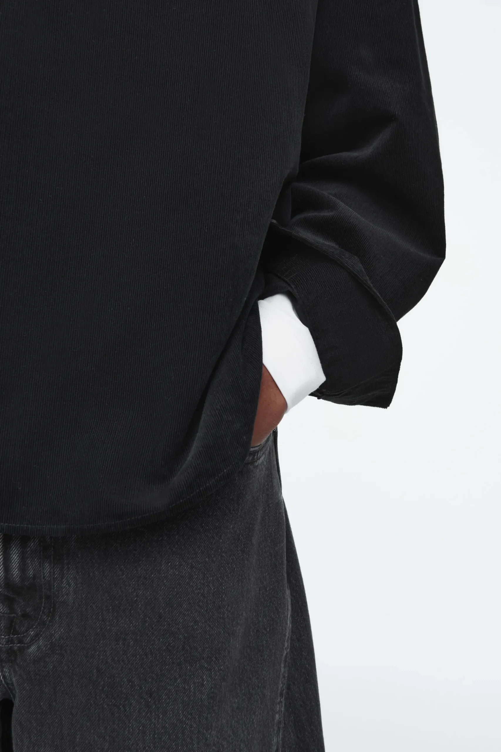 Best COS SZTRUKSOWA KOSZULA Z PÓŁPLISĄ – RELAXED FIT