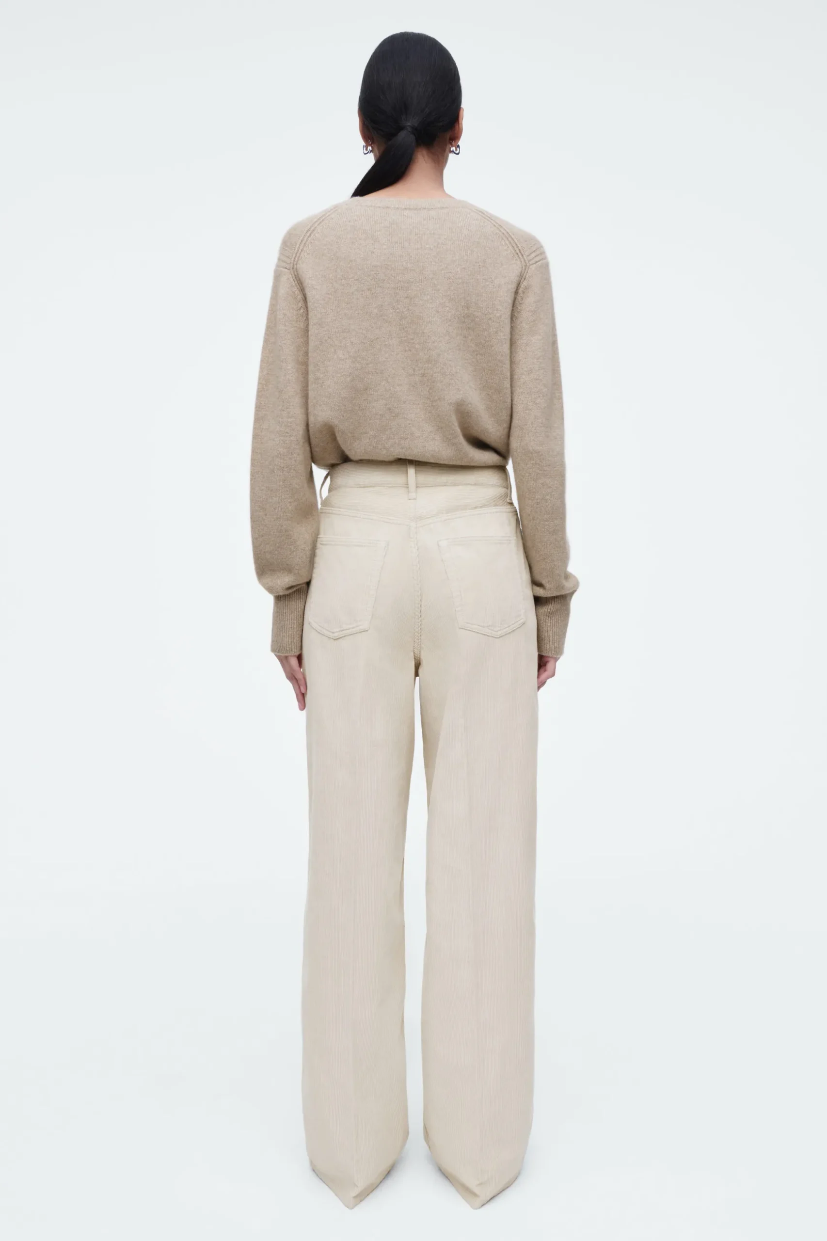 New COS SZTRUKSOWE JEANSY „TIDE” Z SZEROKIMI NOGAWKAMI