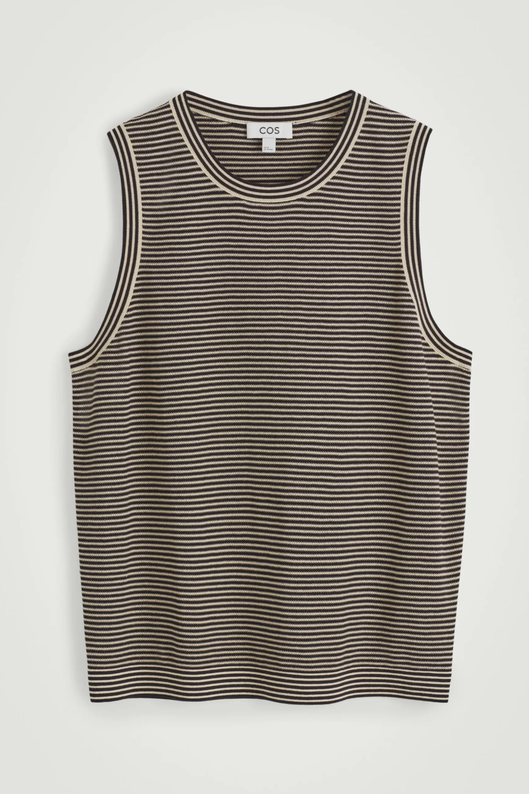 Sale COS TEXTUREDKNIT STRIPED COTTON TANK TOP