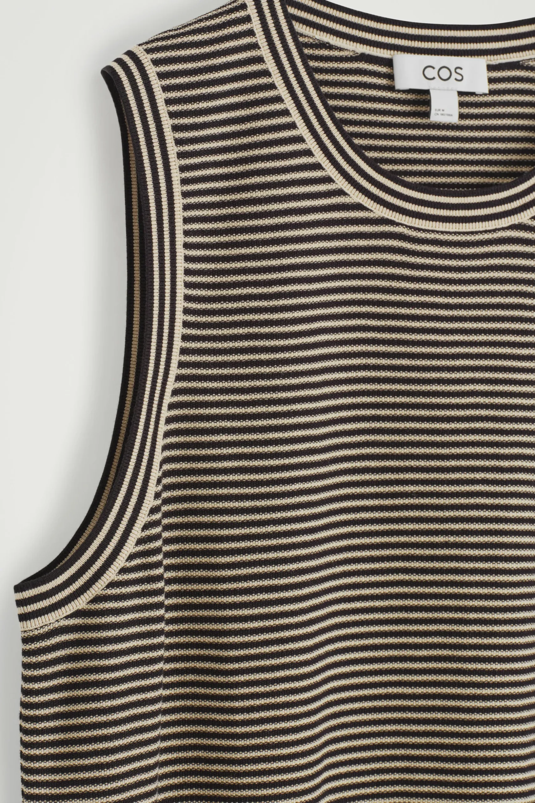 Sale COS TEXTUREDKNIT STRIPED COTTON TANK TOP