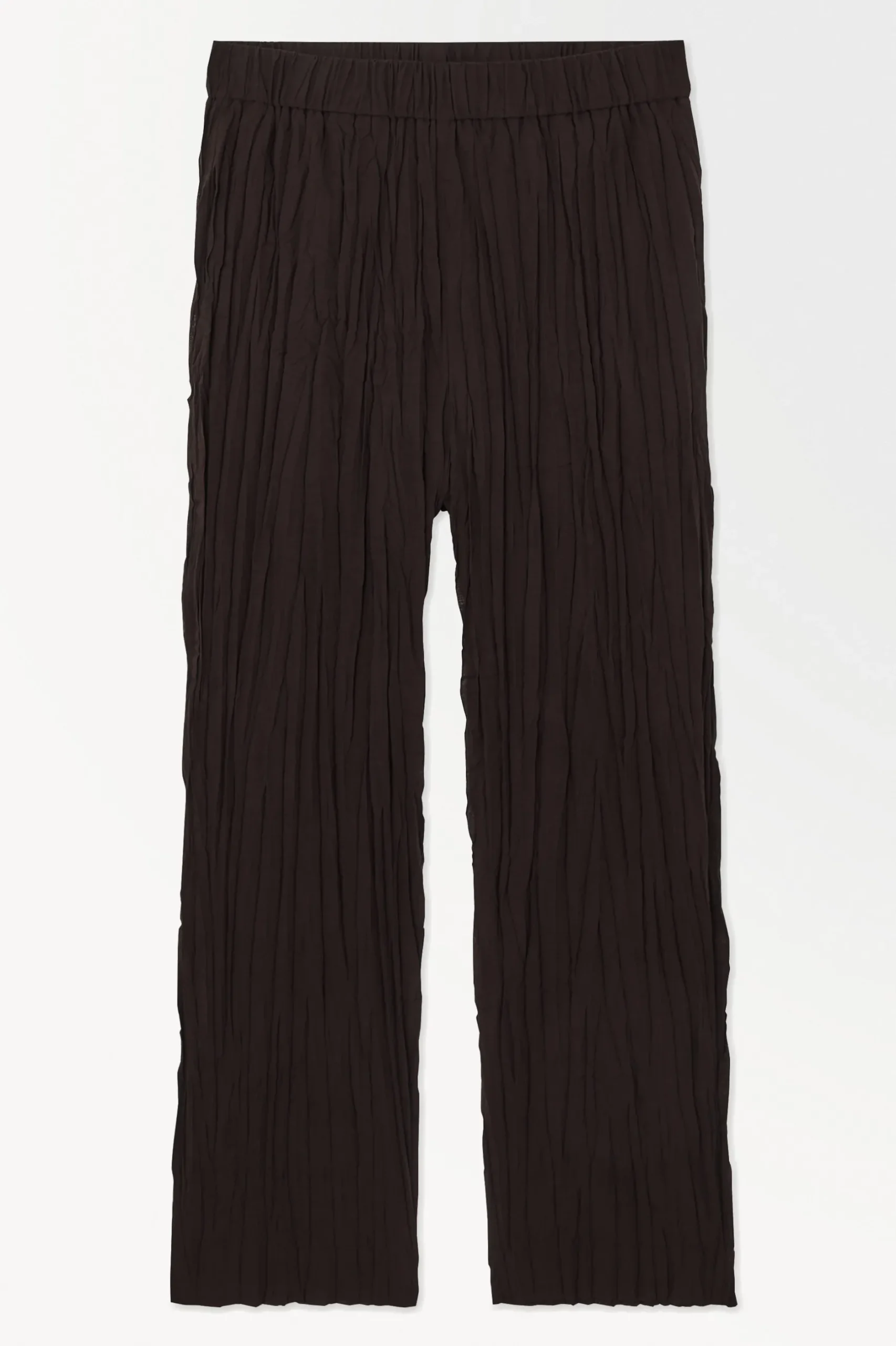 Clearance COS THE CRINKLED BARRELLEG TROUSERS Darkbrown