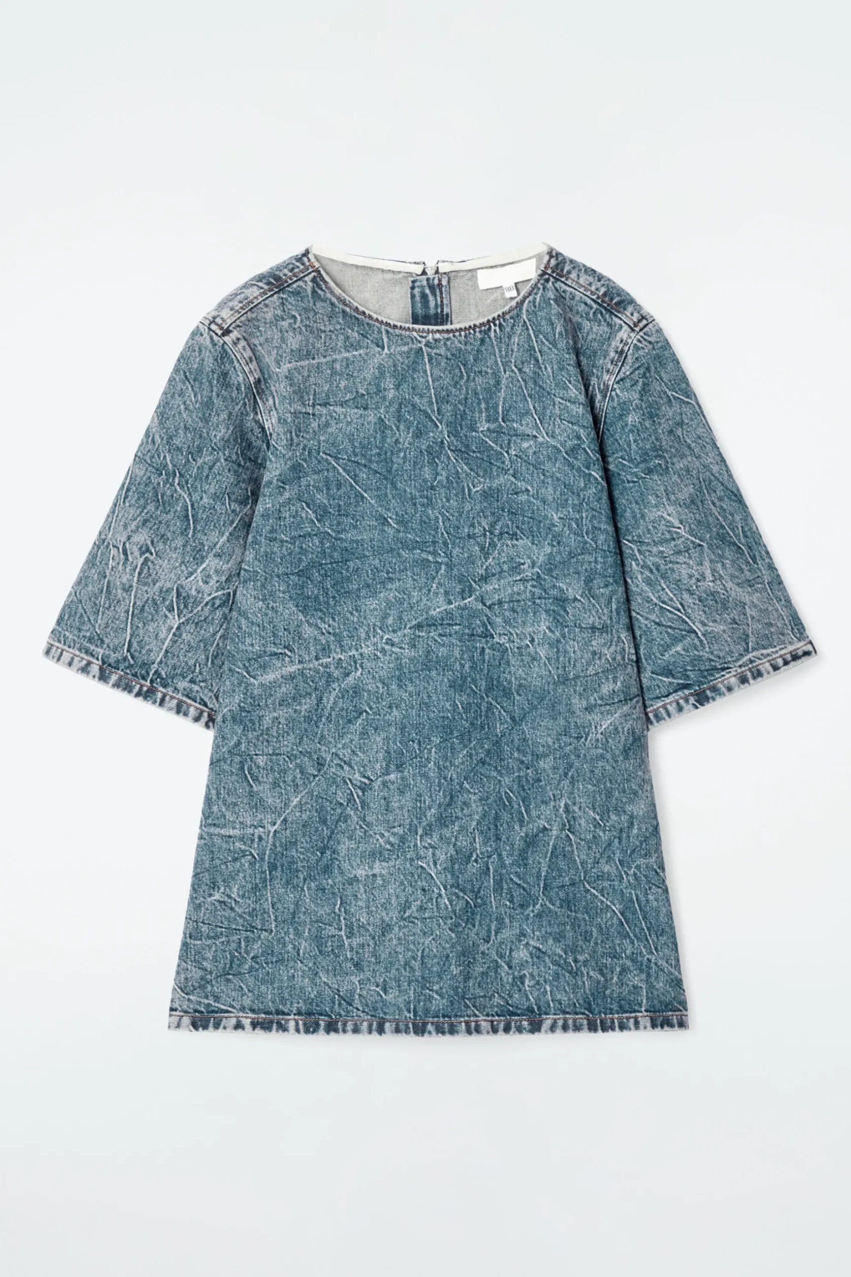 Discount COS TOP Z KRÓTKIM RĘKAWEM ZE SPRANEGO DENIMU