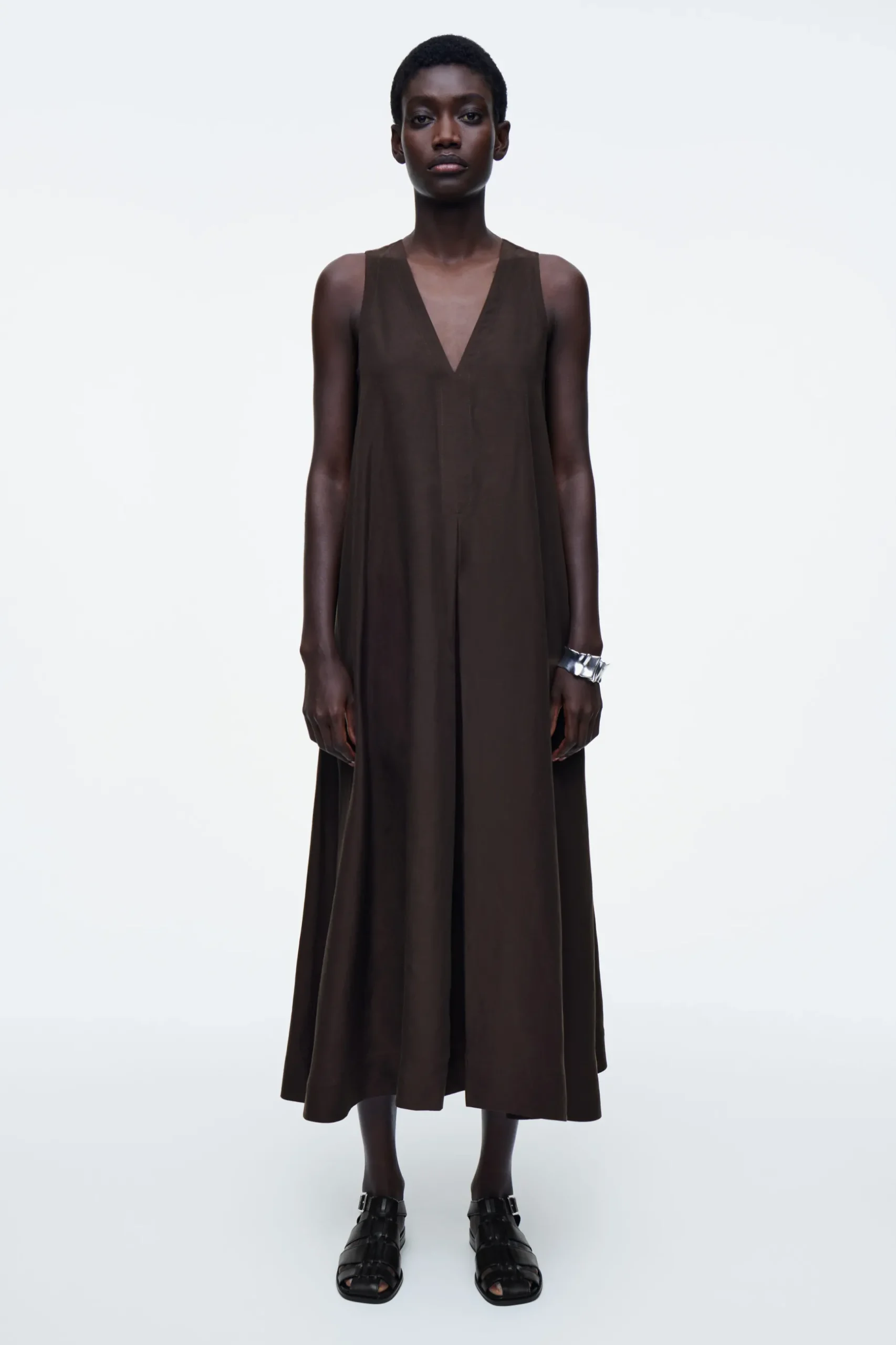 Fashion COS TRAPEZOWA SUKIENKA MAXI Z LNEM