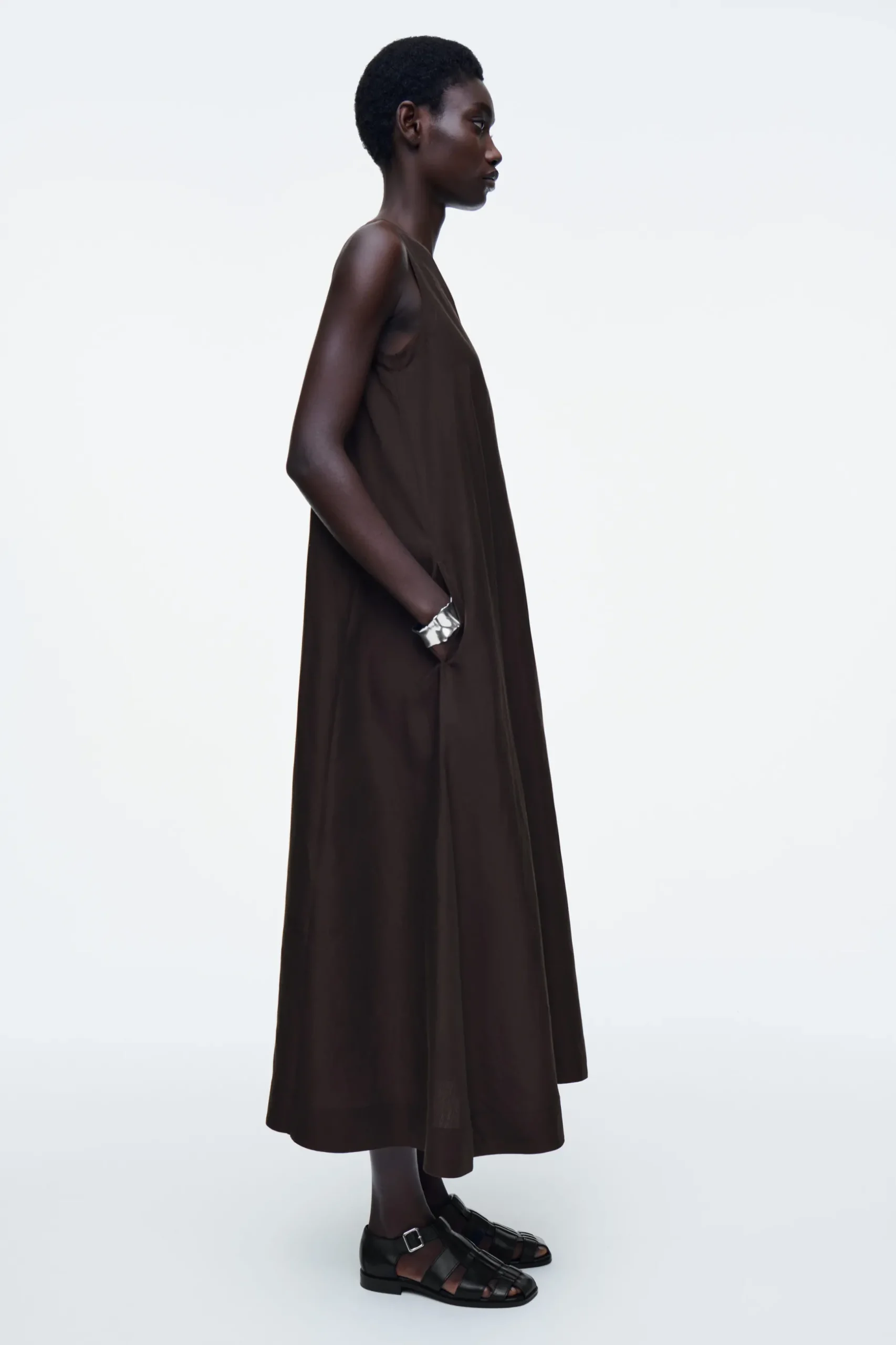 Fashion COS TRAPEZOWA SUKIENKA MAXI Z LNEM