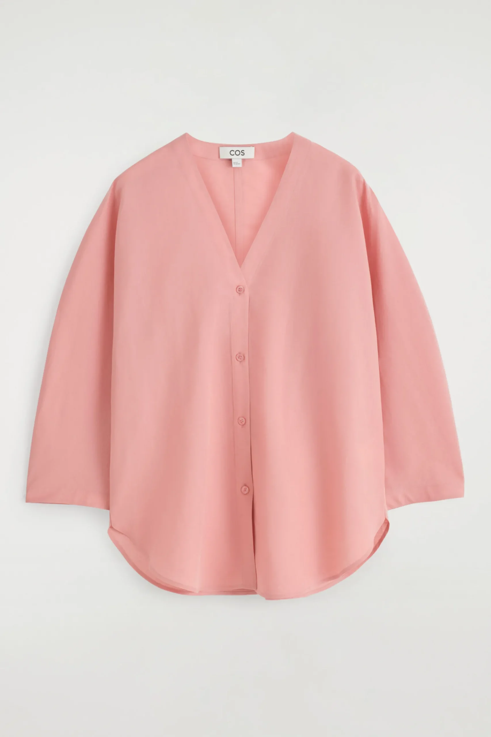 Discount COS VNECK LINENCOTTON SHIRT