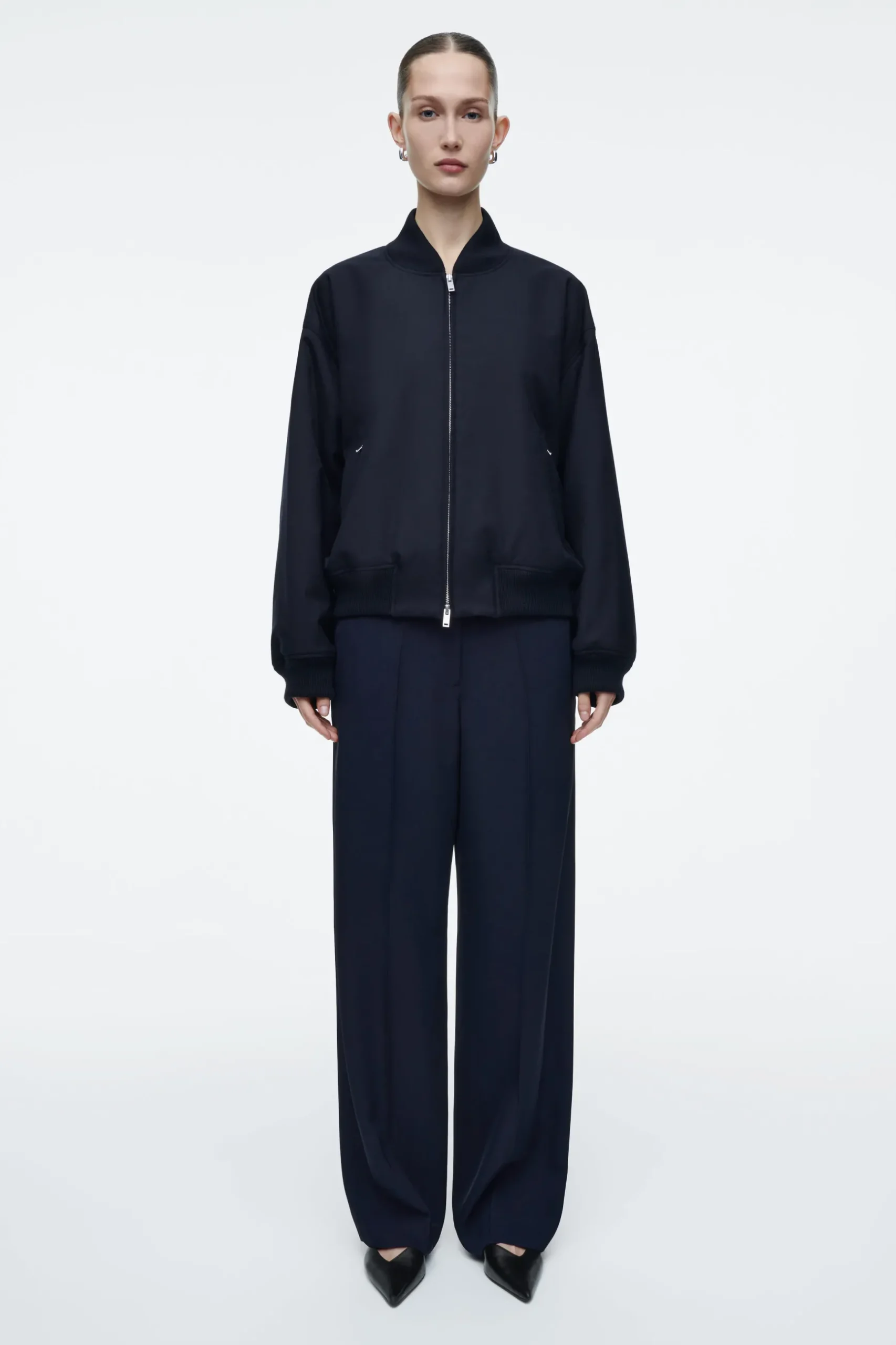 New COS WEŁNIANA KURTKA BOMBERKA O KROJU OVERSIZE