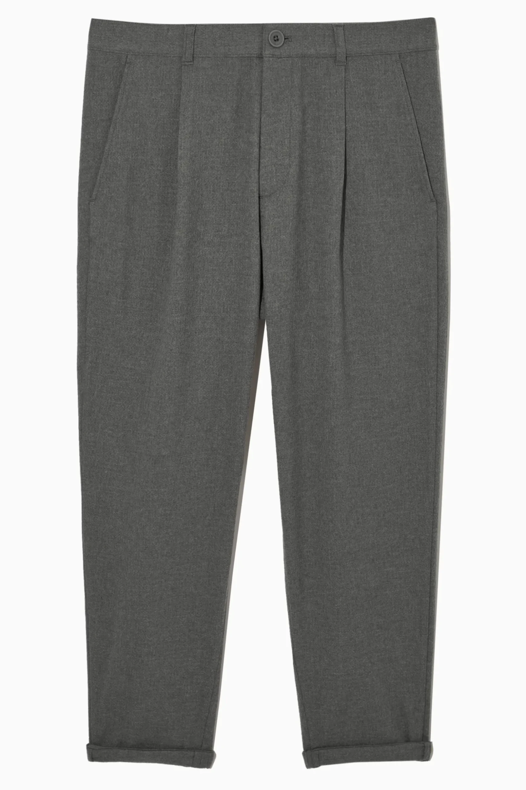 Hot COS WEŁNIANE SPODNIE CHINOS ZE ZWĘŻANYMI NOGAWKAMI Szary
