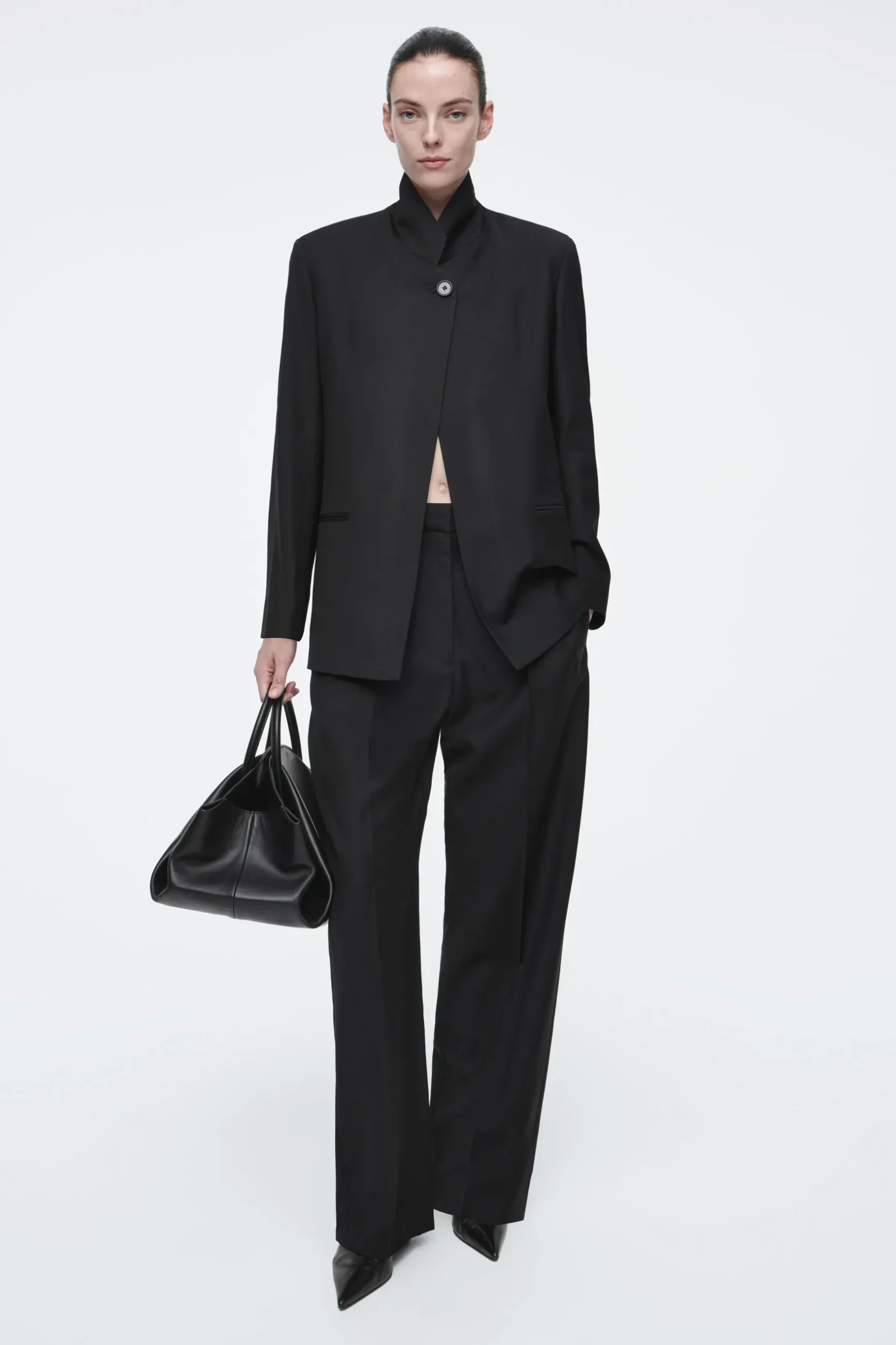 Clearance COS WEŁNIANE SPODNIE TYPU BARREL – RELAXED FIT