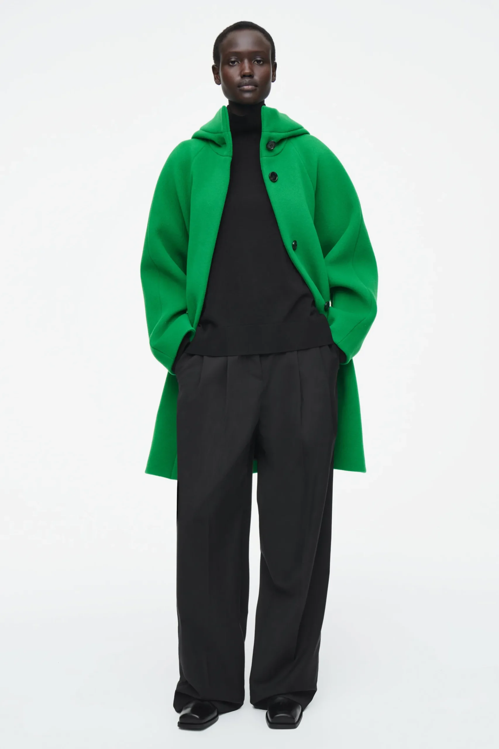 Sale COS WEŁNIANY PŁASZCZ Z KAPTUREM – OVERSIZED FIT