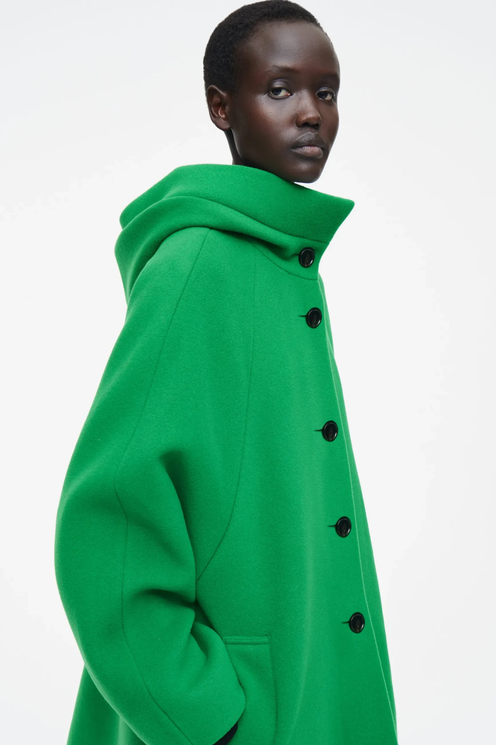 Sale COS WEŁNIANY PŁASZCZ Z KAPTUREM – OVERSIZED FIT
