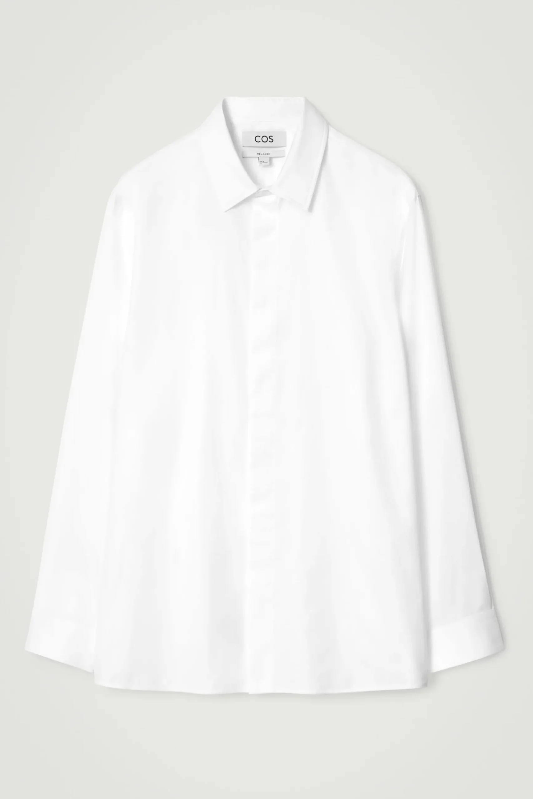 Outlet COS BAWEŁNIANA KOSZULA – RELAXED FIT Biały