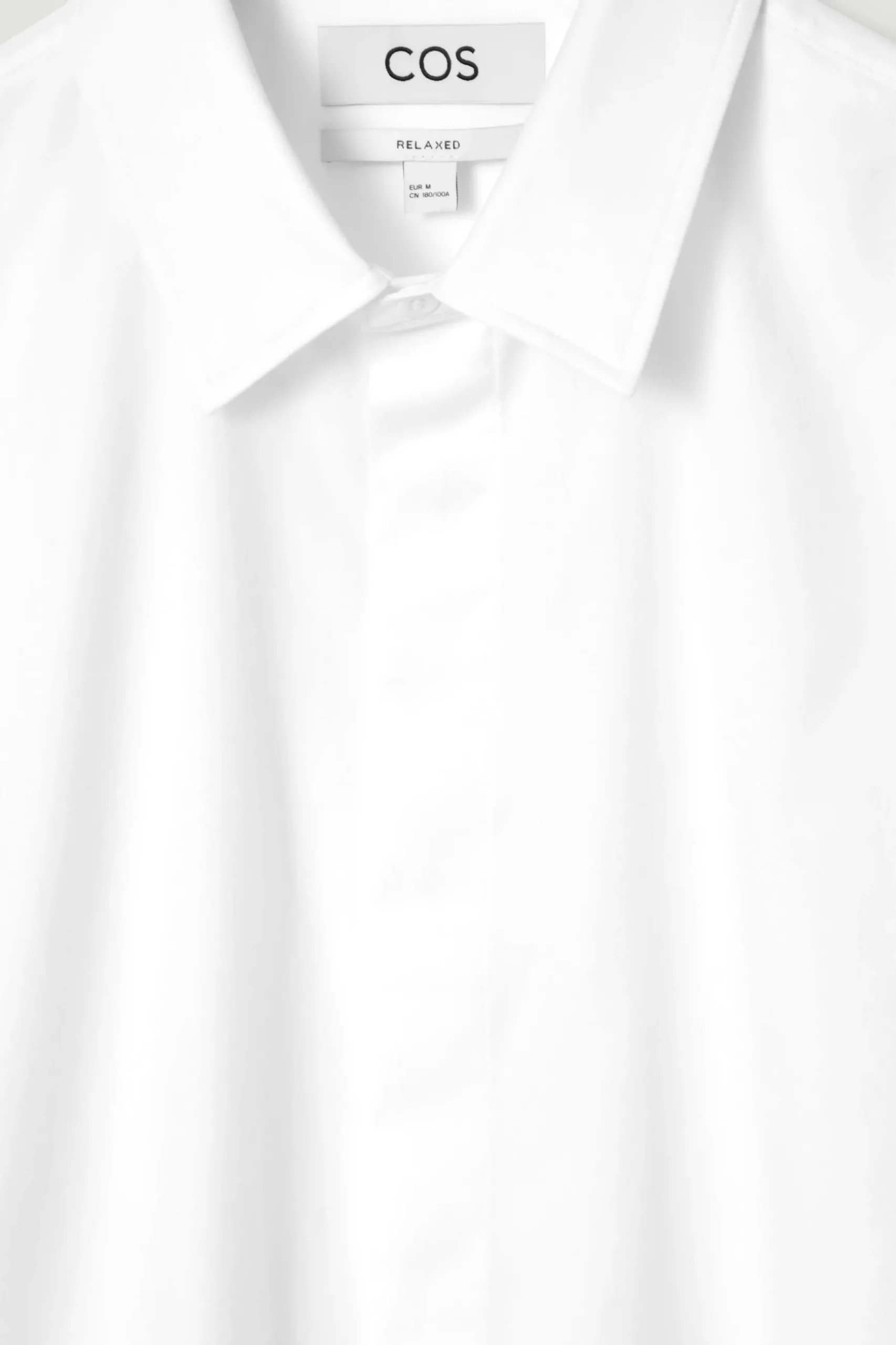 Outlet COS BAWEŁNIANA KOSZULA – RELAXED FIT Biały