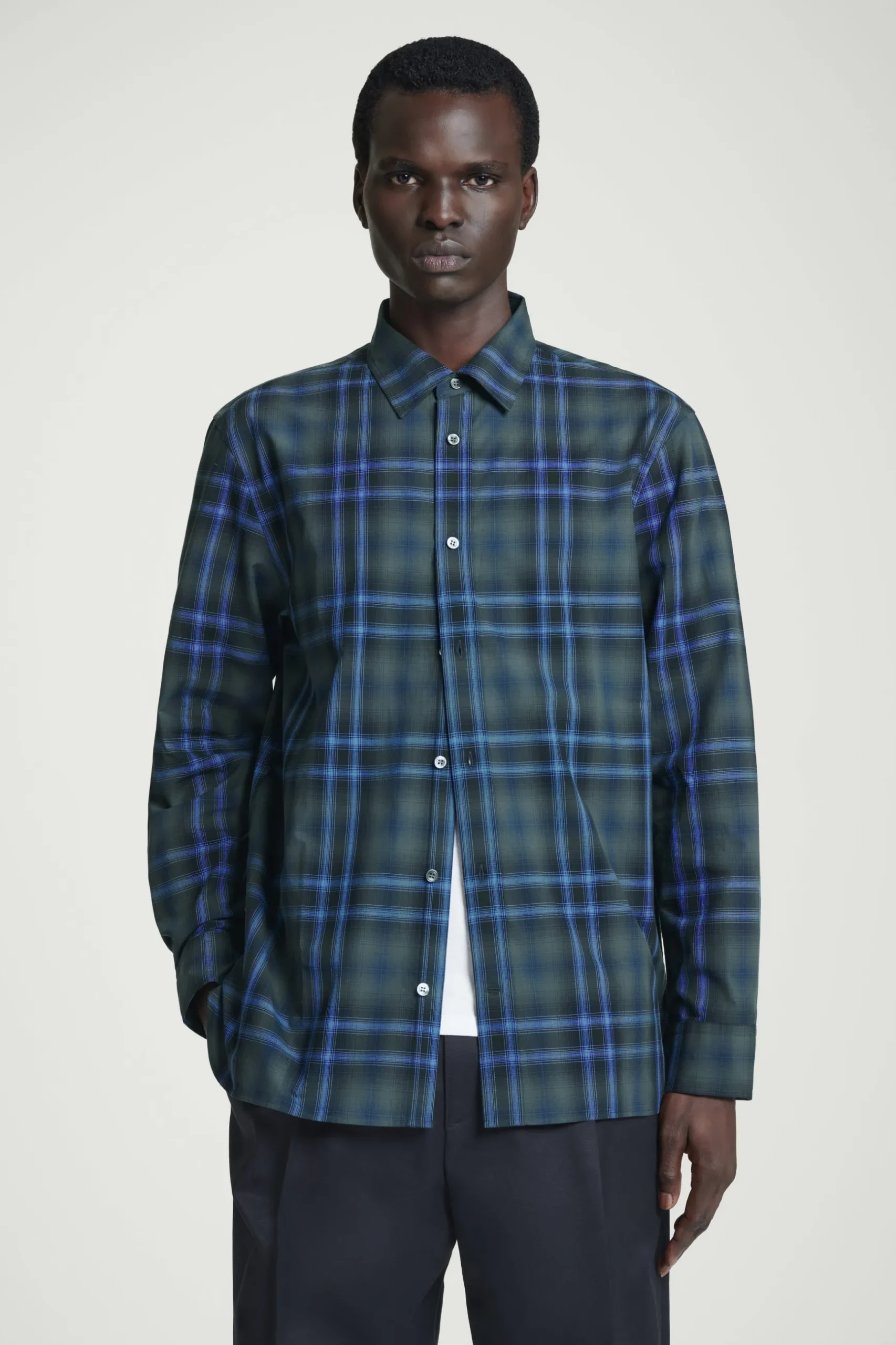 Clearance COS BAWEŁNIANA KOSZULA W KRATĘ – RELAXED FIT