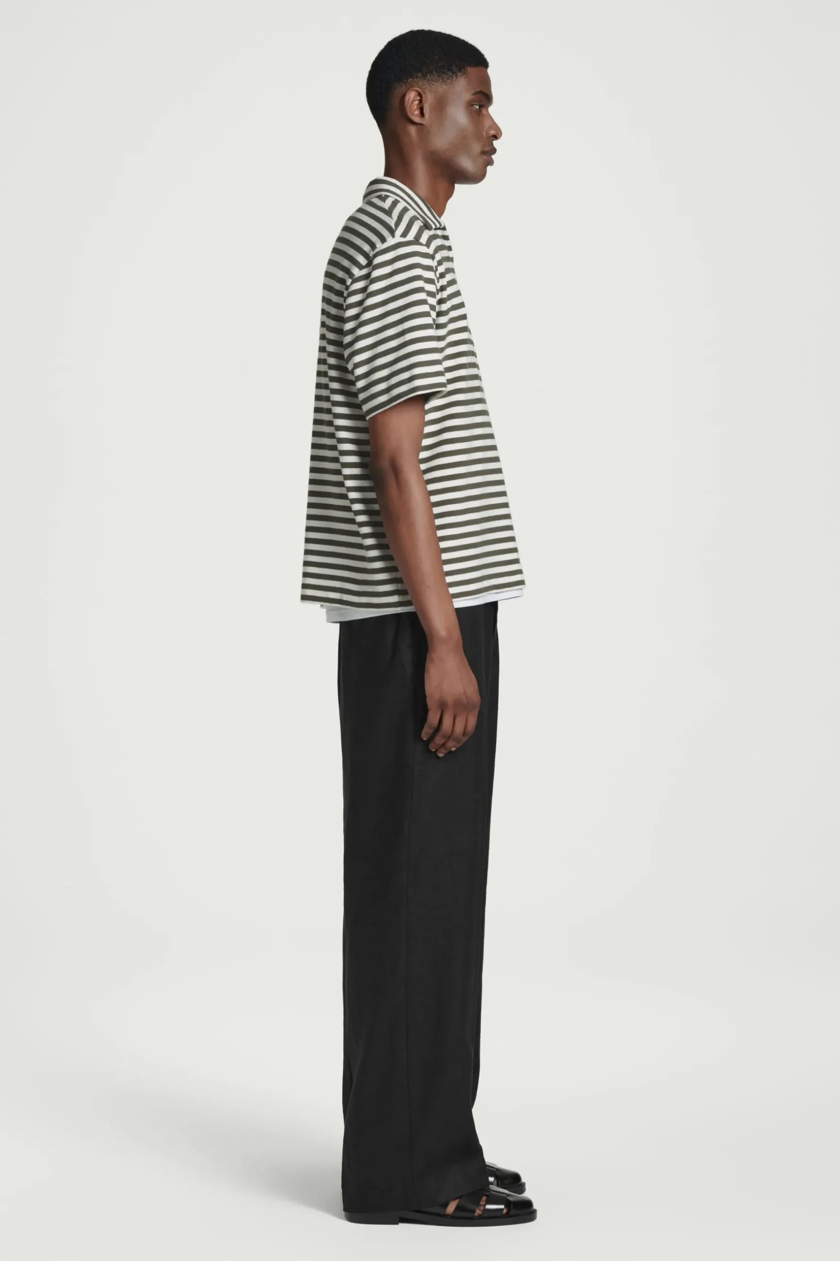 Fashion COS BAWEŁNIANA KOSZULKA POLO W PASKI