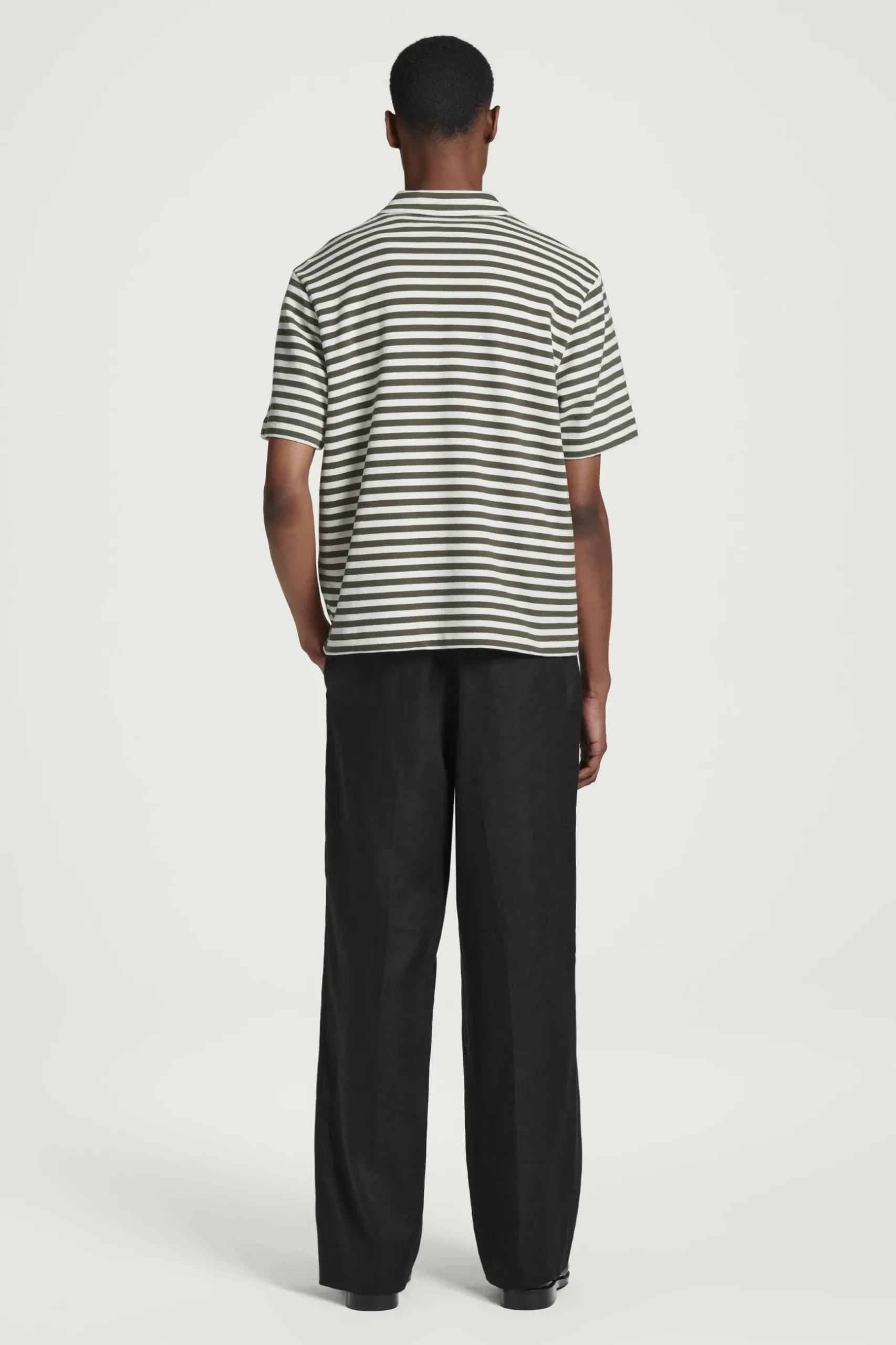 Fashion COS BAWEŁNIANA KOSZULKA POLO W PASKI