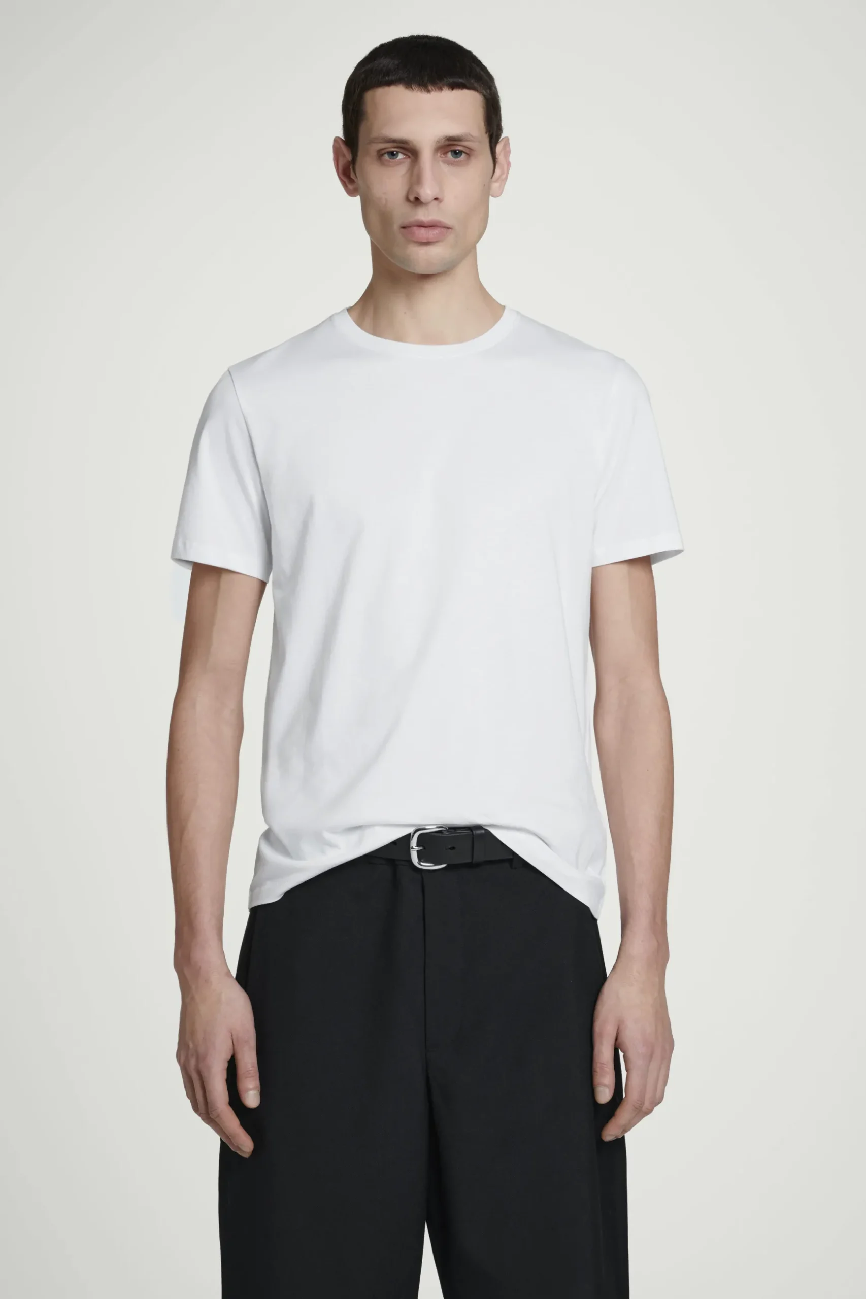 Online COS BAWEŁNIANY T-SHIRT – REGULAR FIT Biały