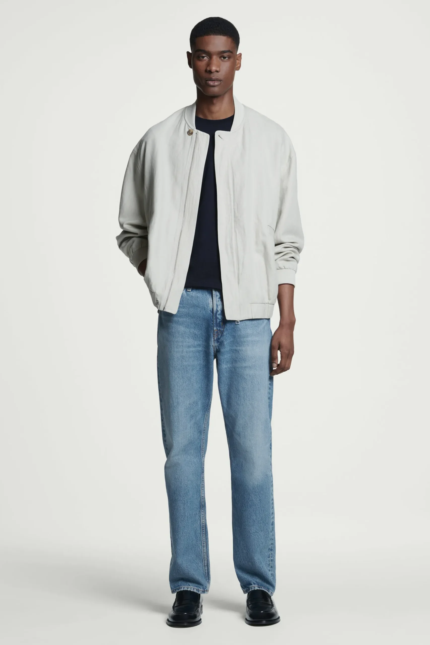 Clearance COS BAWEŁNIANY T-SHIRT – REGULAR FIT Granatowy