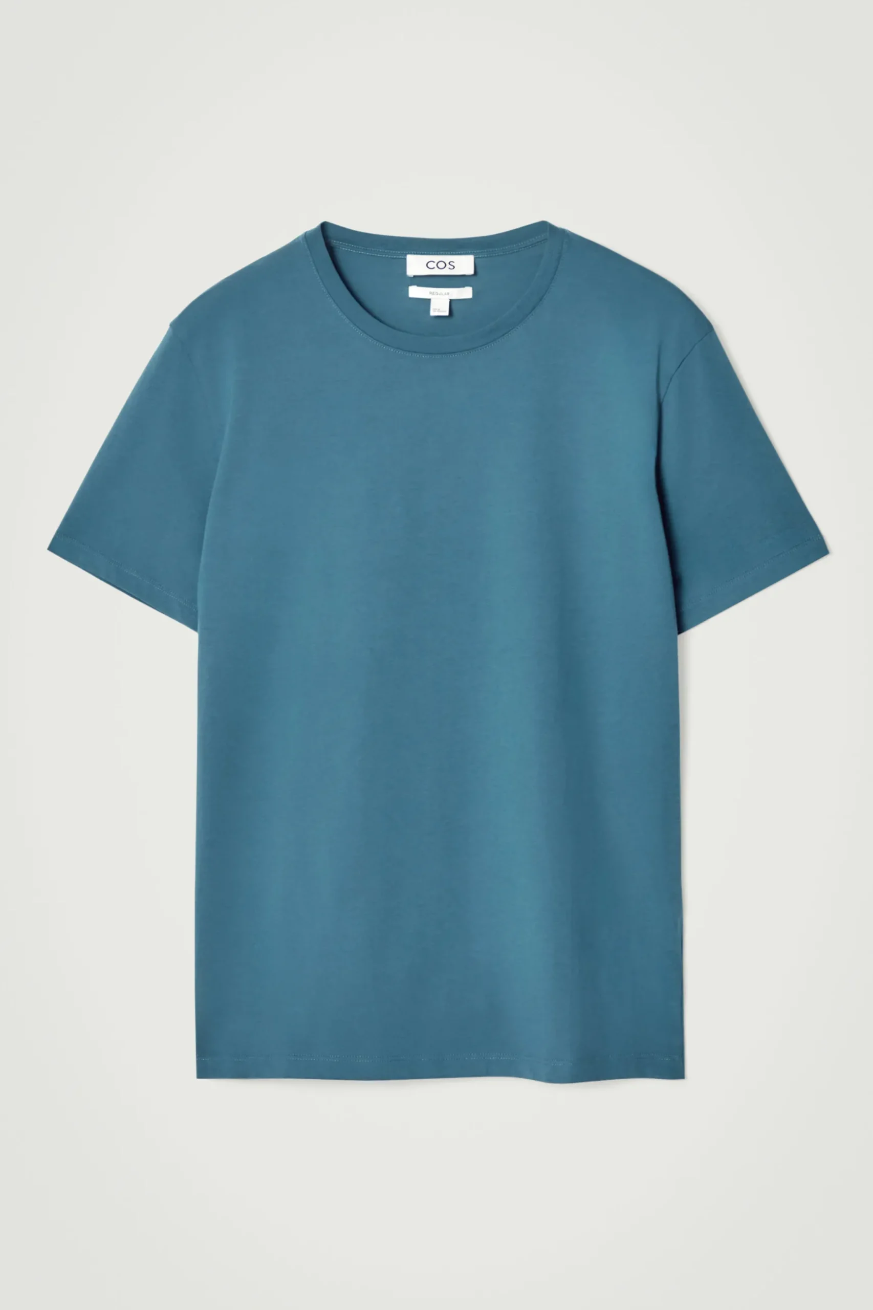 Discount COS BAWEŁNIANY T-SHIRT – REGULAR FIT Niebieski