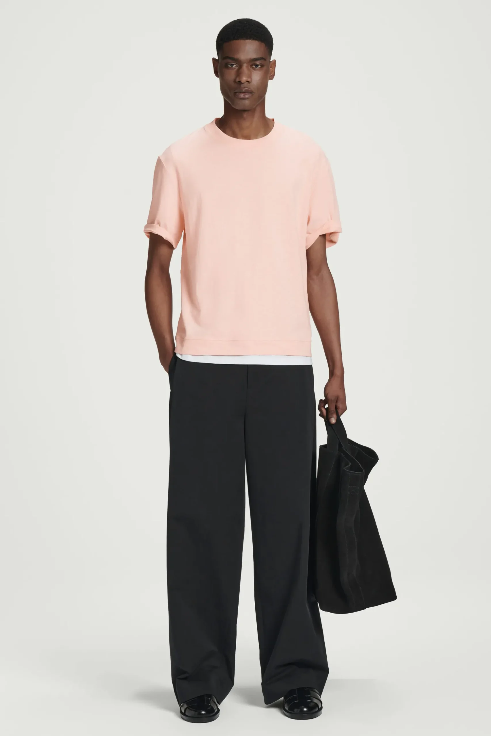 Best COS BAWEŁNIANY T-SHIRT – RELAXED FIT Morelowy
