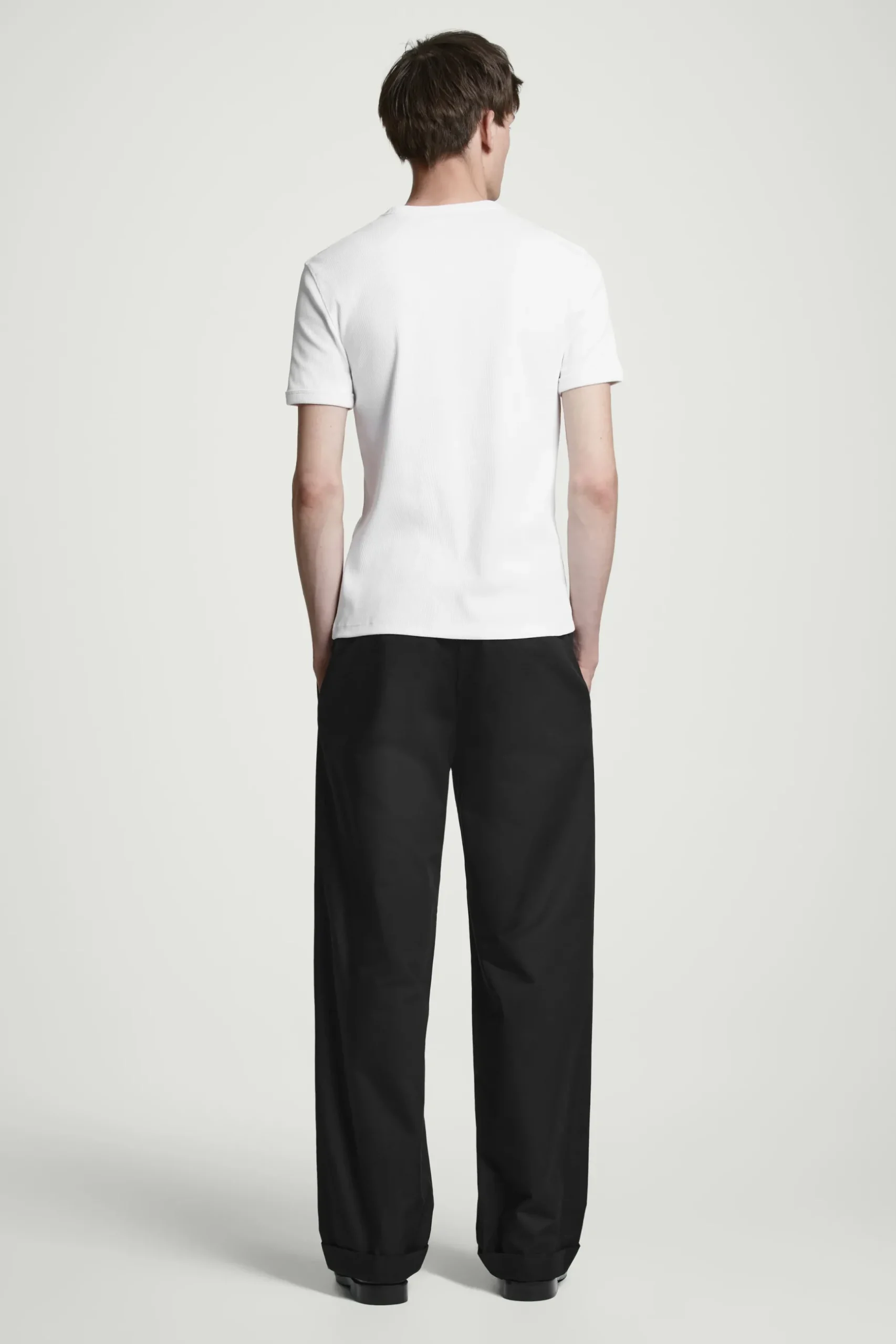 Hot COS BAWEŁNIANY T-SHIRT O DOPASOWANYM KROJU Biały