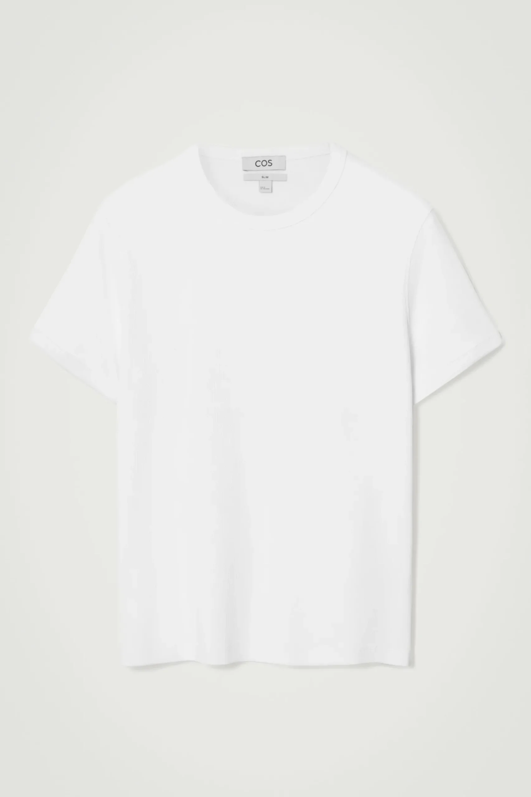 Hot COS BAWEŁNIANY T-SHIRT O DOPASOWANYM KROJU Biały