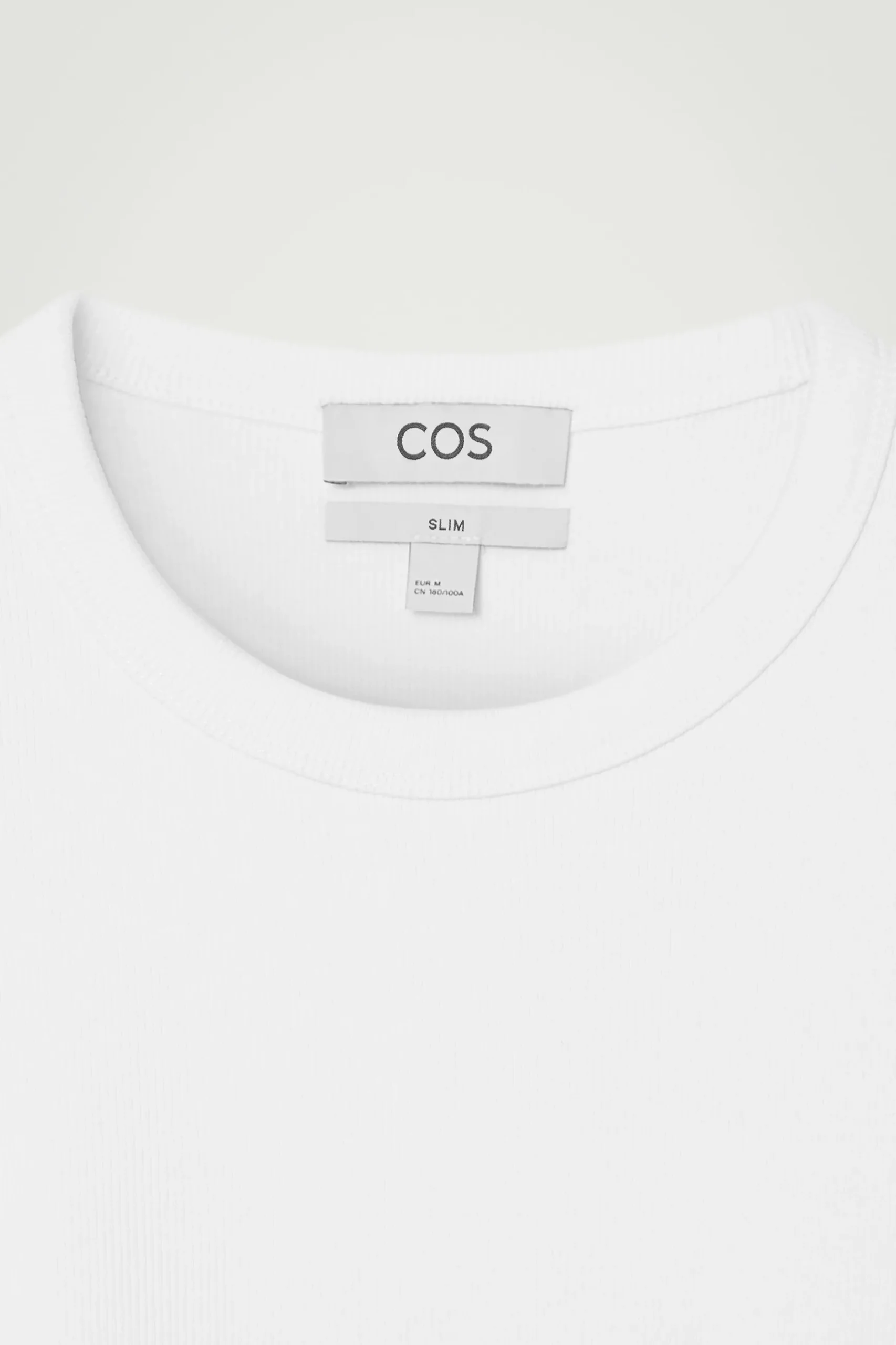 Hot COS BAWEŁNIANY T-SHIRT O DOPASOWANYM KROJU Biały
