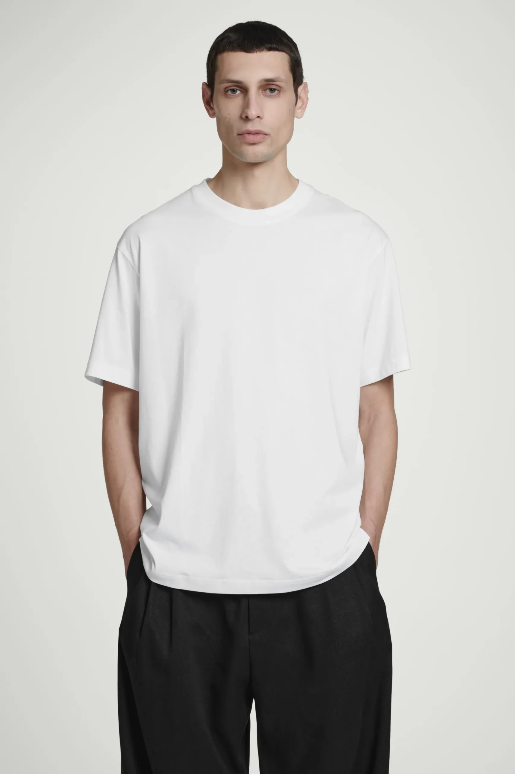 Best COS BAWEŁNIANY T-SHIRT OVERSIZE Biały