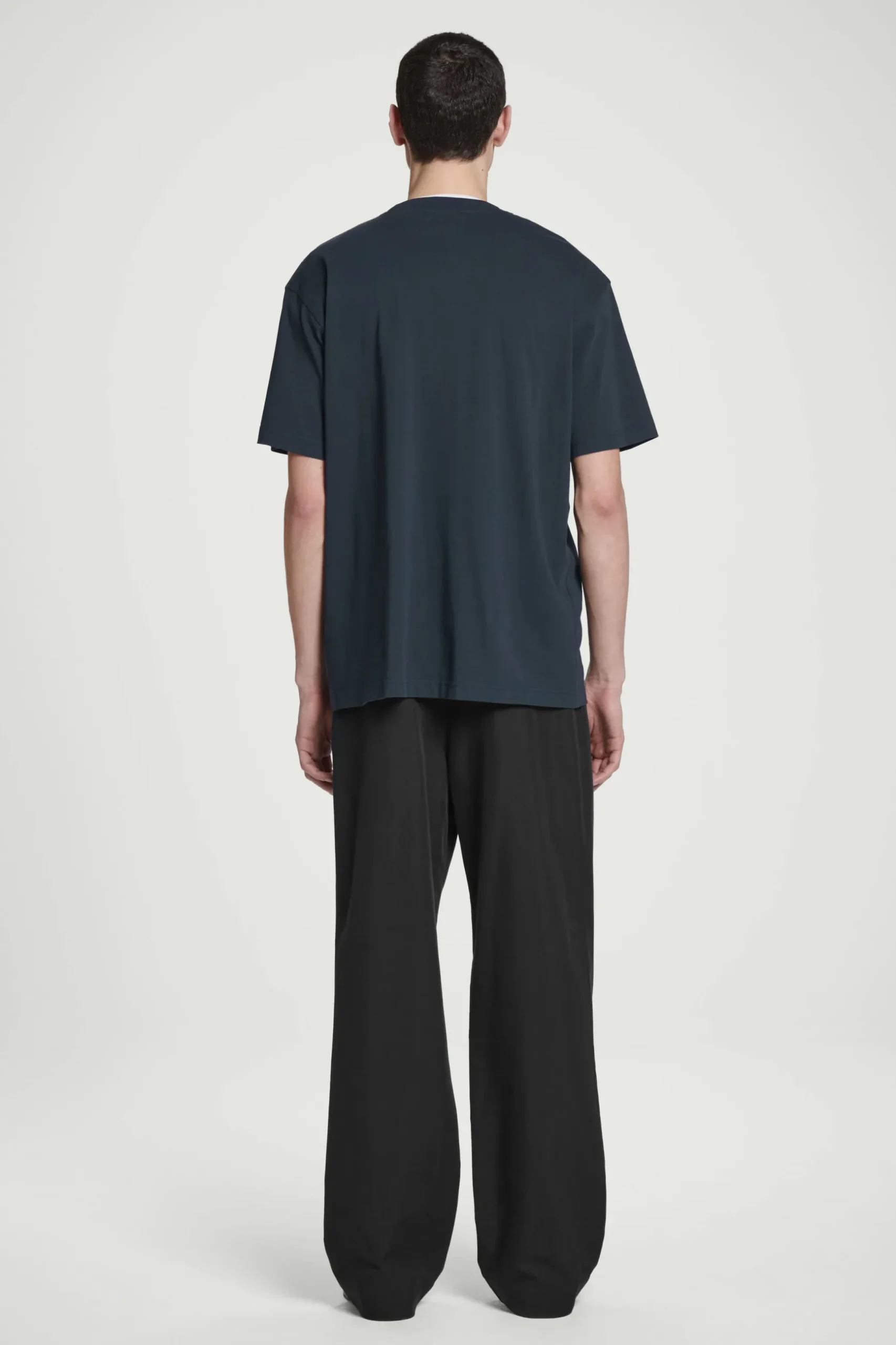 Best COS BAWEŁNIANY T-SHIRT OVERSIZE Granatowy