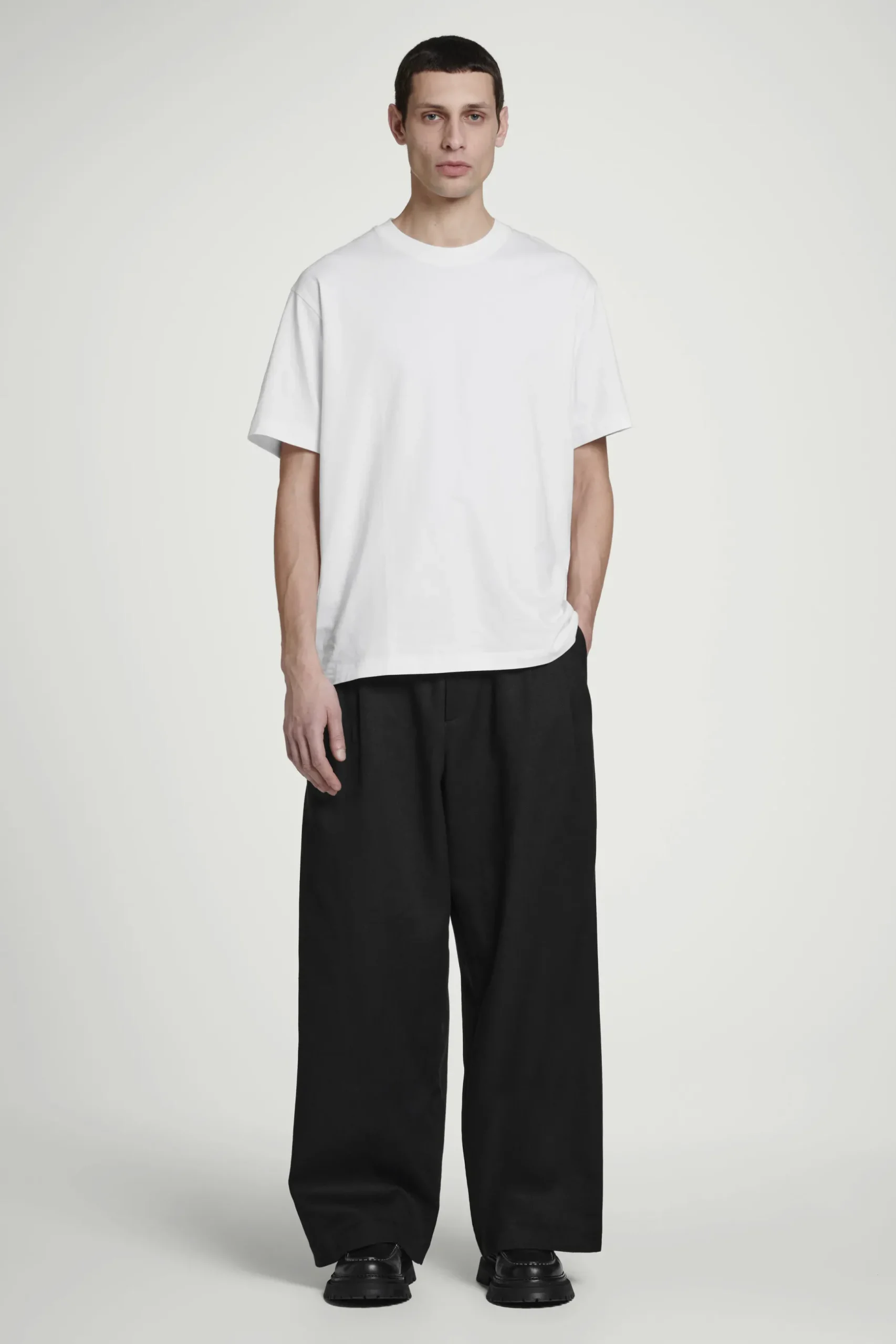Best COS BAWEŁNIANY T-SHIRT OVERSIZE Biały
