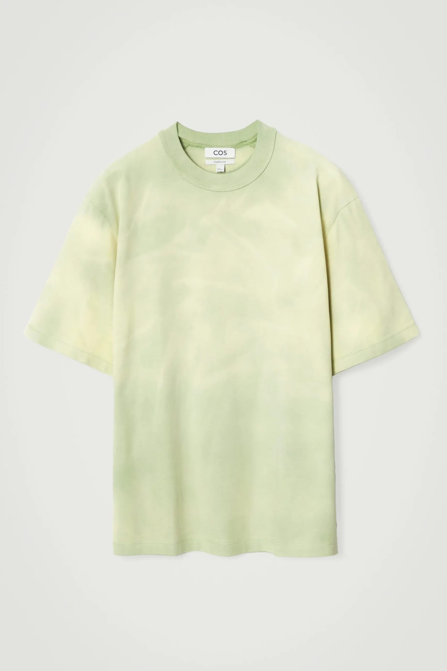 Best COS BAWEŁNIANY T-SHIRT OVERSIZE Z EFEKTEM ACID WASH Jasnozielony