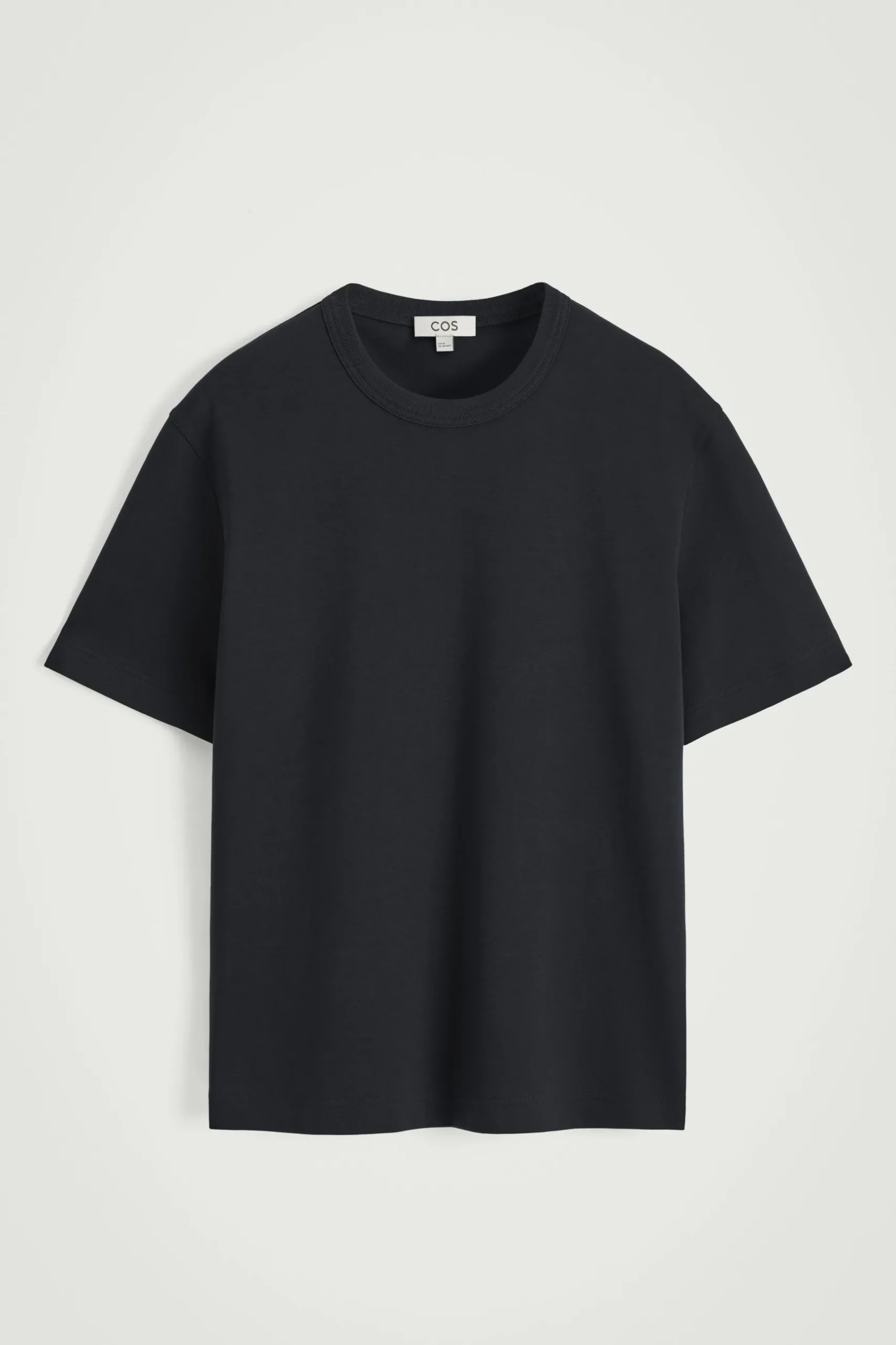 Sale COS BAWEŁNIANY T-SHIRT Z OKRĄGŁYM DEKOLTEM Granatowy