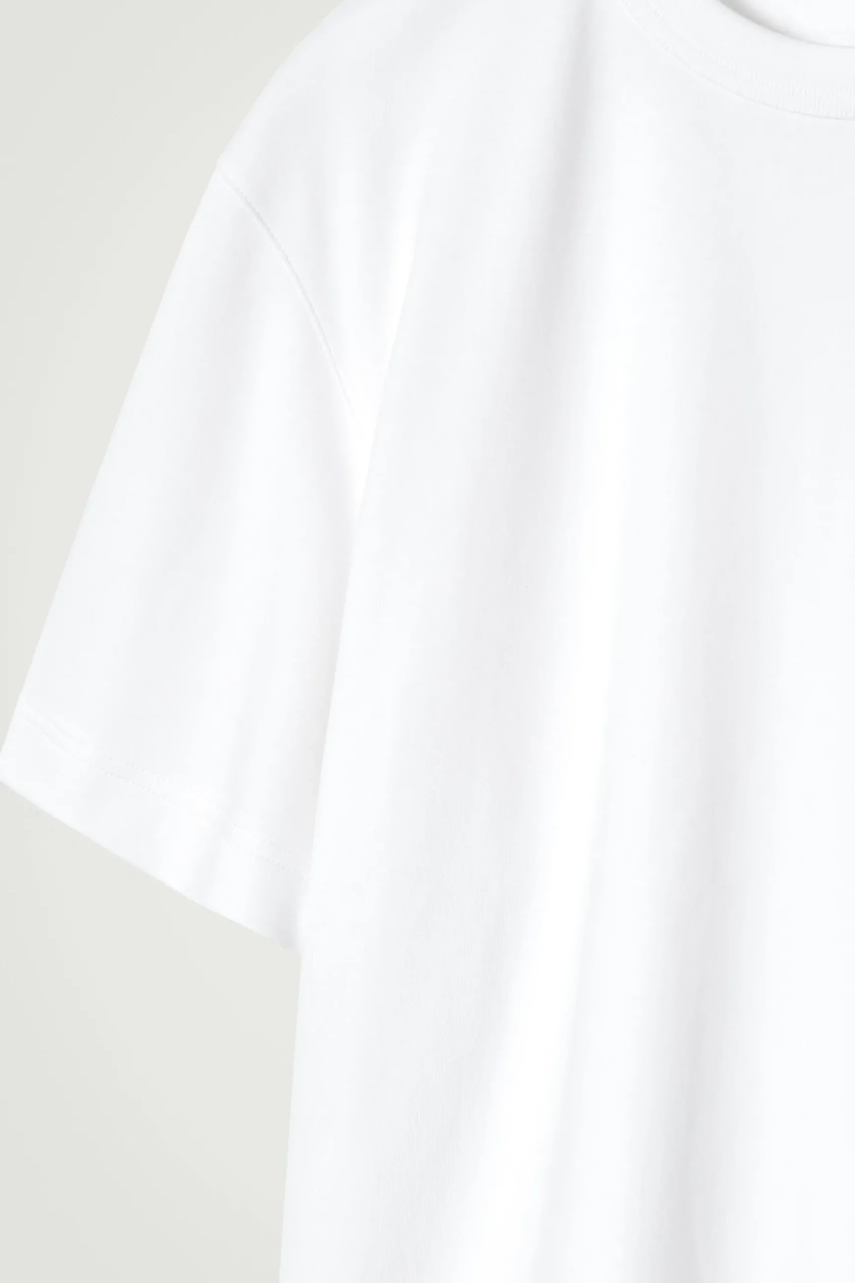 New COS BAWEŁNIANY T-SHIRT Z OKRĄGŁYM DEKOLTEM Biały