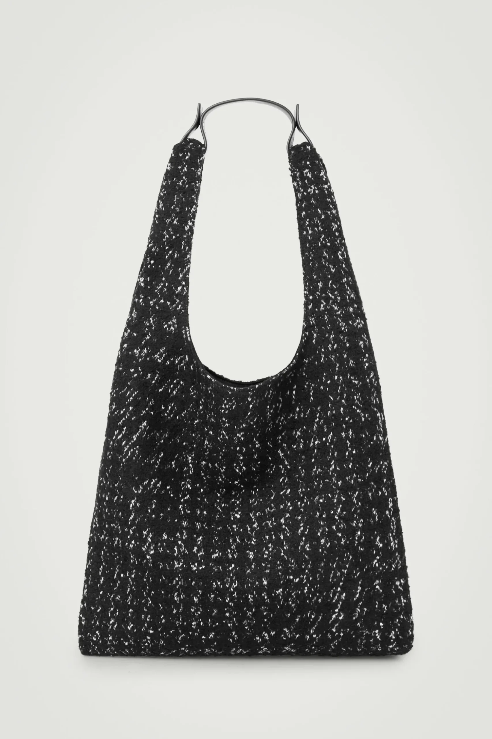 Discount COS DUŻA TORBA TYPU TOTE Z TKANINY ŻAKARDOWEJ Czarny