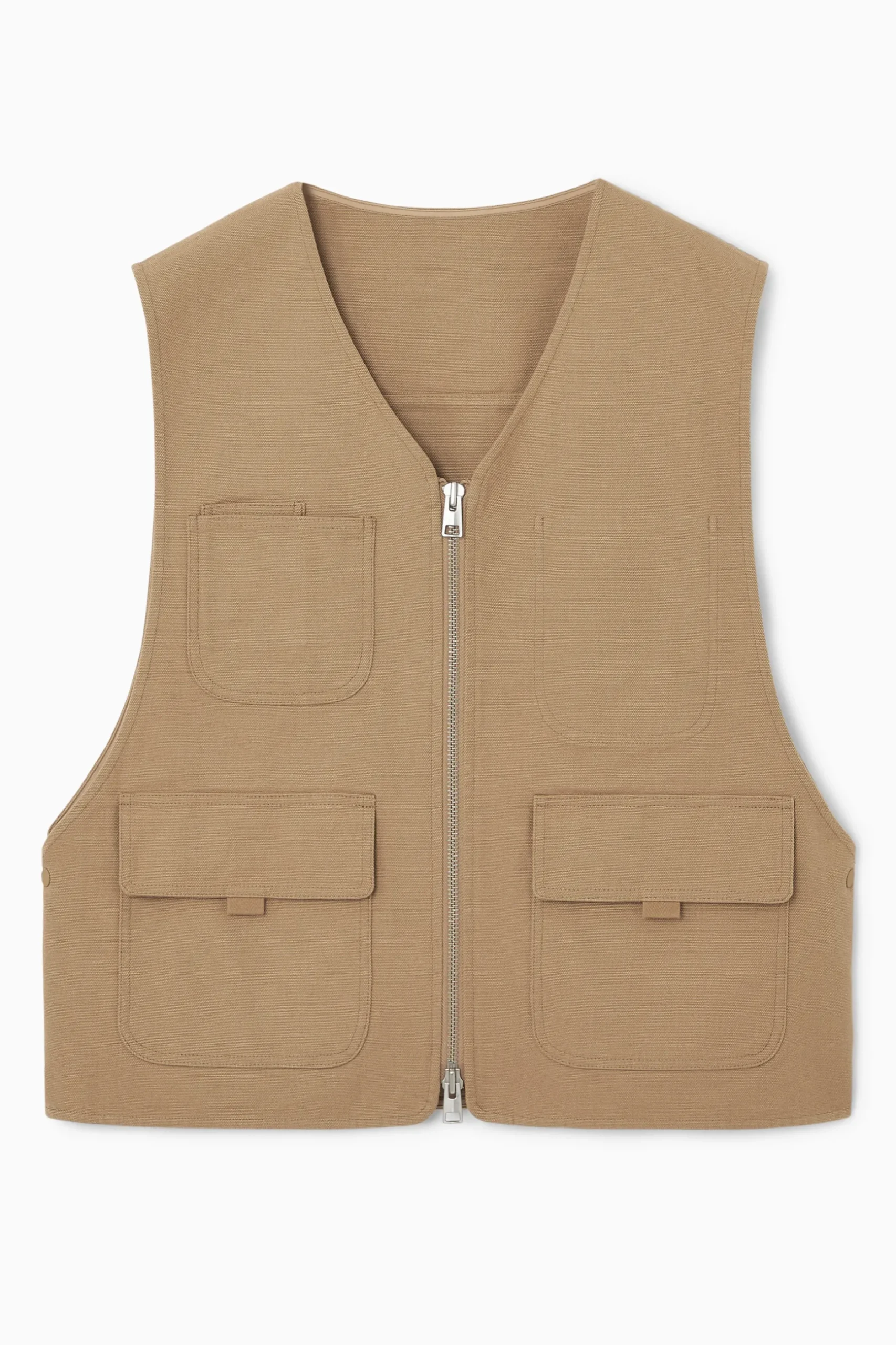 Fashion COS HYBRYDOWA KAMIZELKA W STYLU UTILITY Z SUWAKIEM Ciemnobeżowy