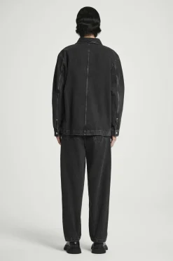 New COS JEANSY „DOME” Z PROSTYMI NOGAWKAMI Czarnyzefektemgniecenia
