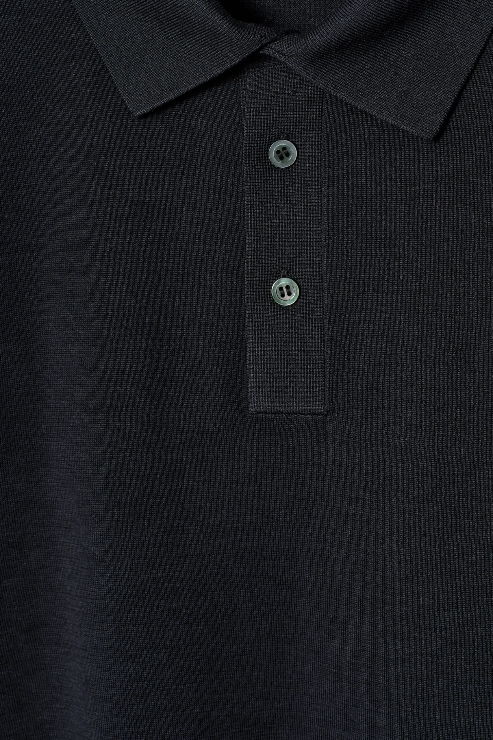 New COS JEDWABNO-BAWEŁNIANA KOSZULKA POLO Granatowy