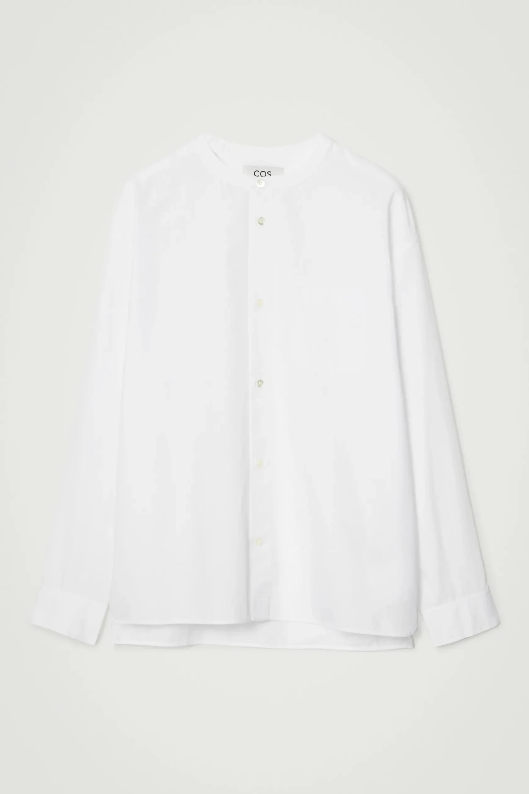 Fashion COS KOKONOWA BAWEŁNIANA KOSZULA – OVERSIZED FIT Biały