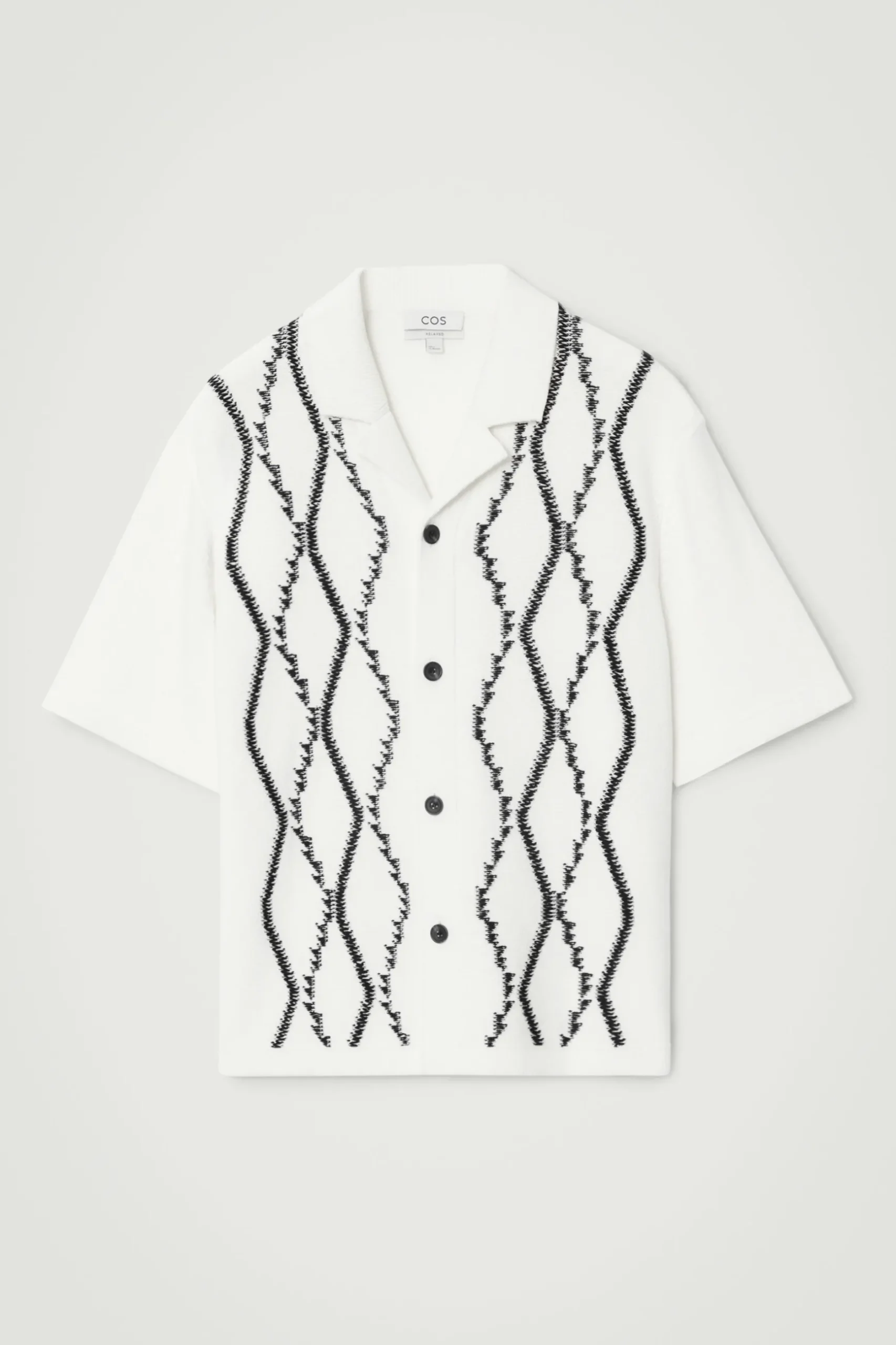 Online COS KOSZULA W ABSTRAKCYJNY WZÓR W ROMBY – RELAXED FIT Biały