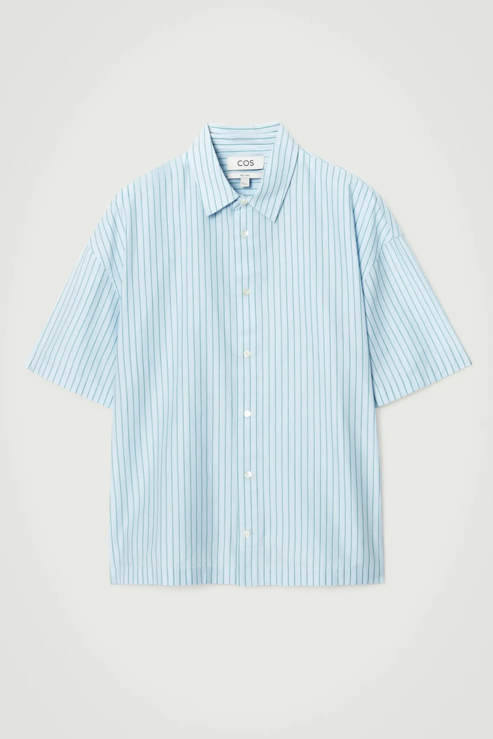 New COS KOSZULA W PASKI Z KRÓTKIM RĘKAWEM – RELAXED FIT