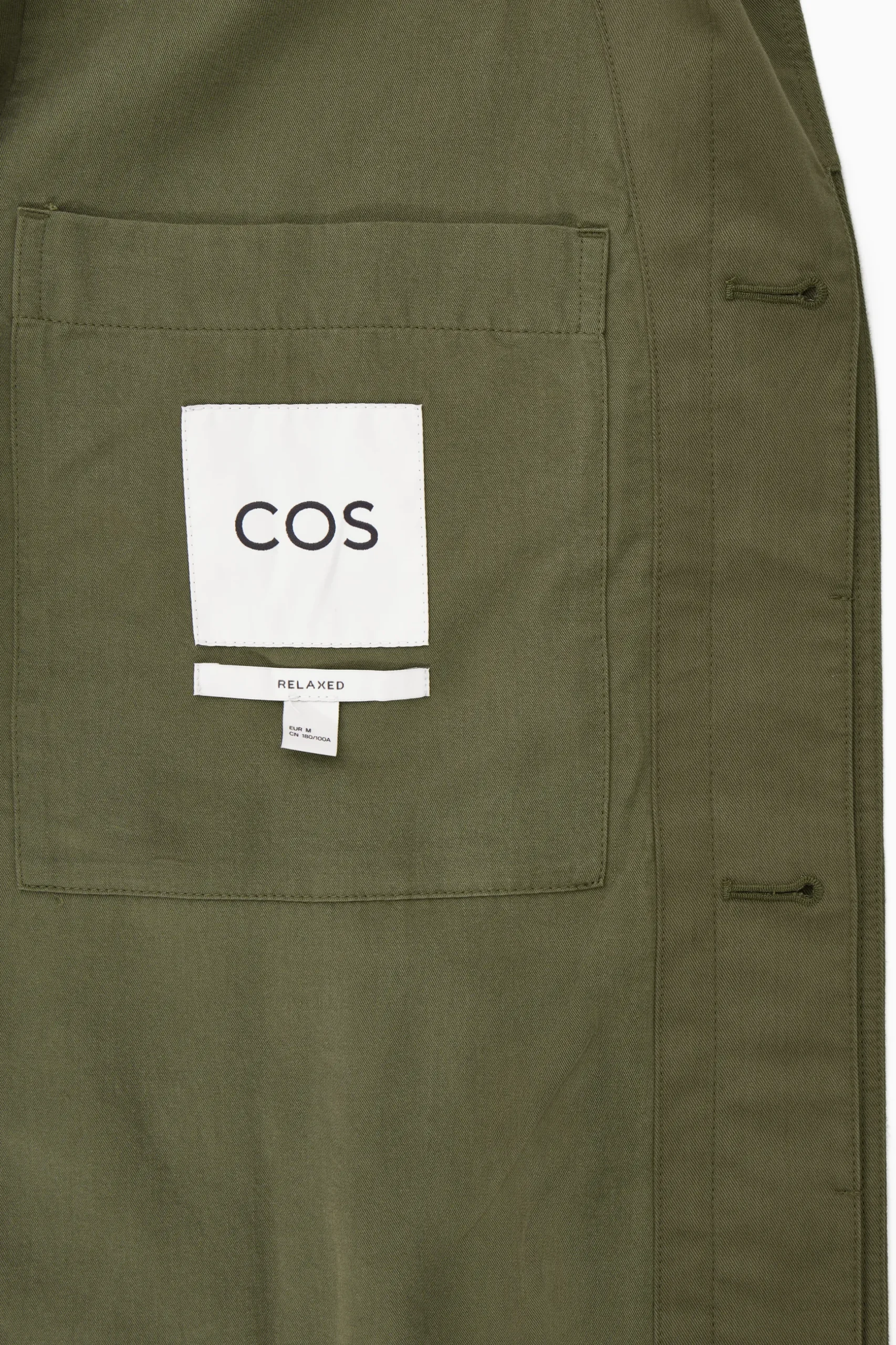 Hot COS KOSZULA WIERZCHNIA Z DIAGONALU – RELAXED FIT Ciemnazieleńkhaki