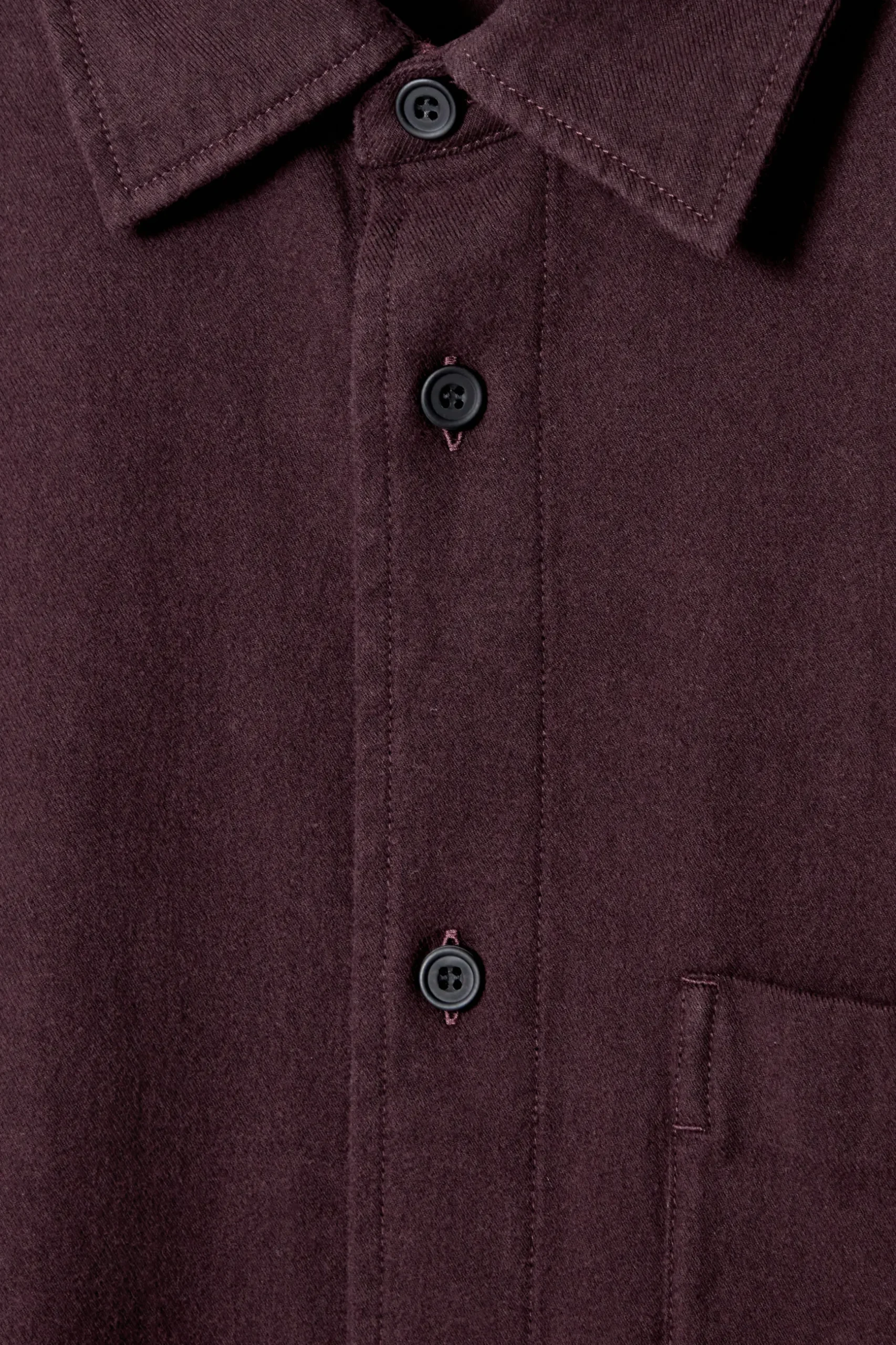 New COS KOSZULA ZE SZCZOTKOWANEGO MATERIAŁU – RELAXED FIT Burgundowy