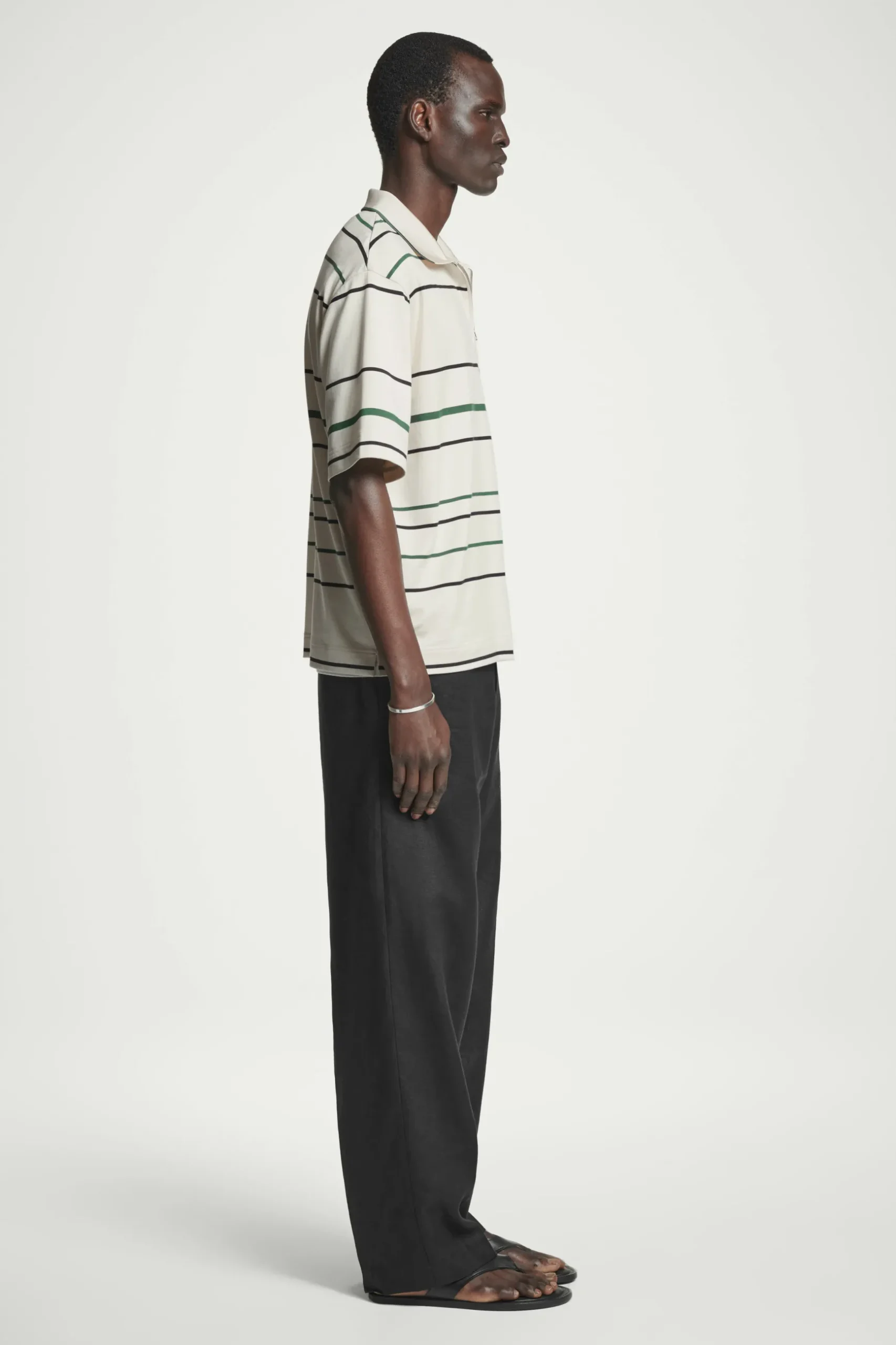 Fashion COS KOSZULKA POLO W PASKI Z ZAMKIEM