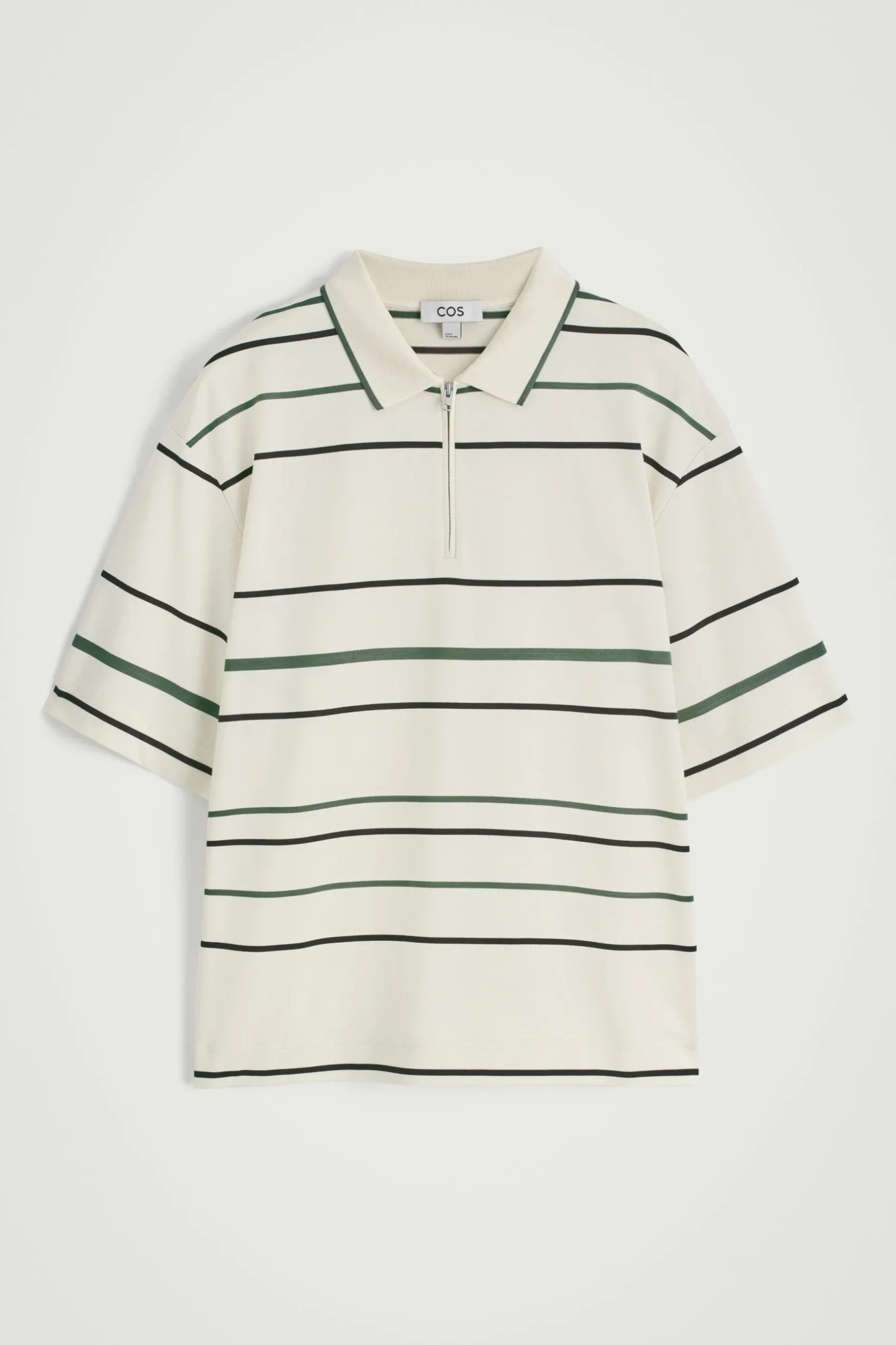 Fashion COS KOSZULKA POLO W PASKI Z ZAMKIEM